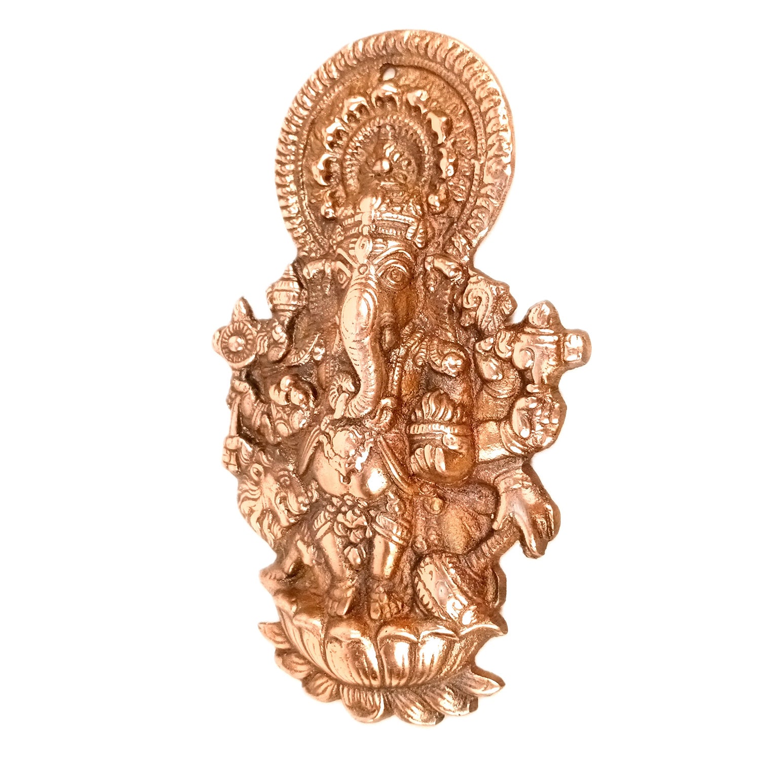 Ganesha Wall Hanging Idol | Lord Ganesh Standing on Lotus Kamal Flower /Khade Ganesh Ji Wall Statue Decor - For Puja, Home & Entrance Living Room & Gift - 9 Inch - Apkamart