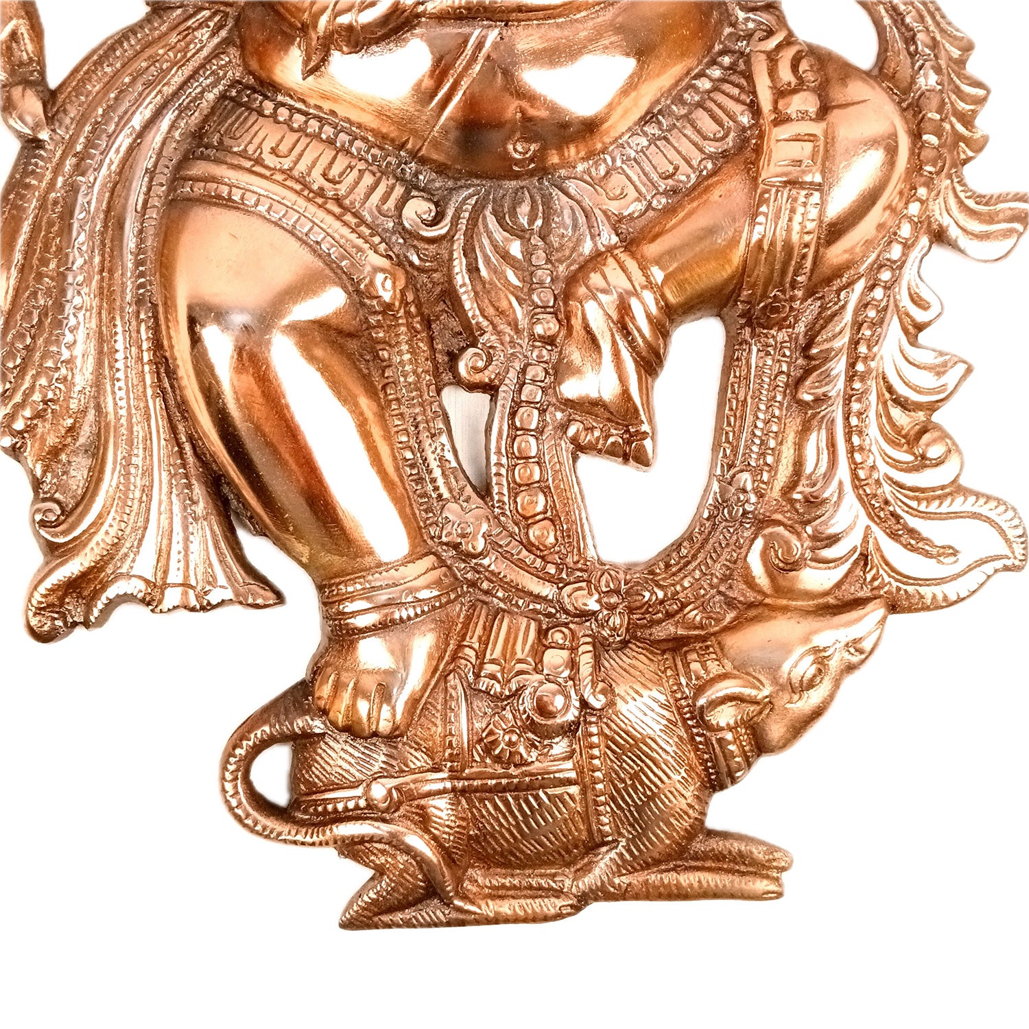 Ganesha Wall Hanging Idol | Large Lord Ganesh Standing on Mouse Mooshak / Khade Ganesh Ji Statue For Big Walls Decor - For Puja, Home & Entrance Living Room & Gift - 22 Inch - Apkamat