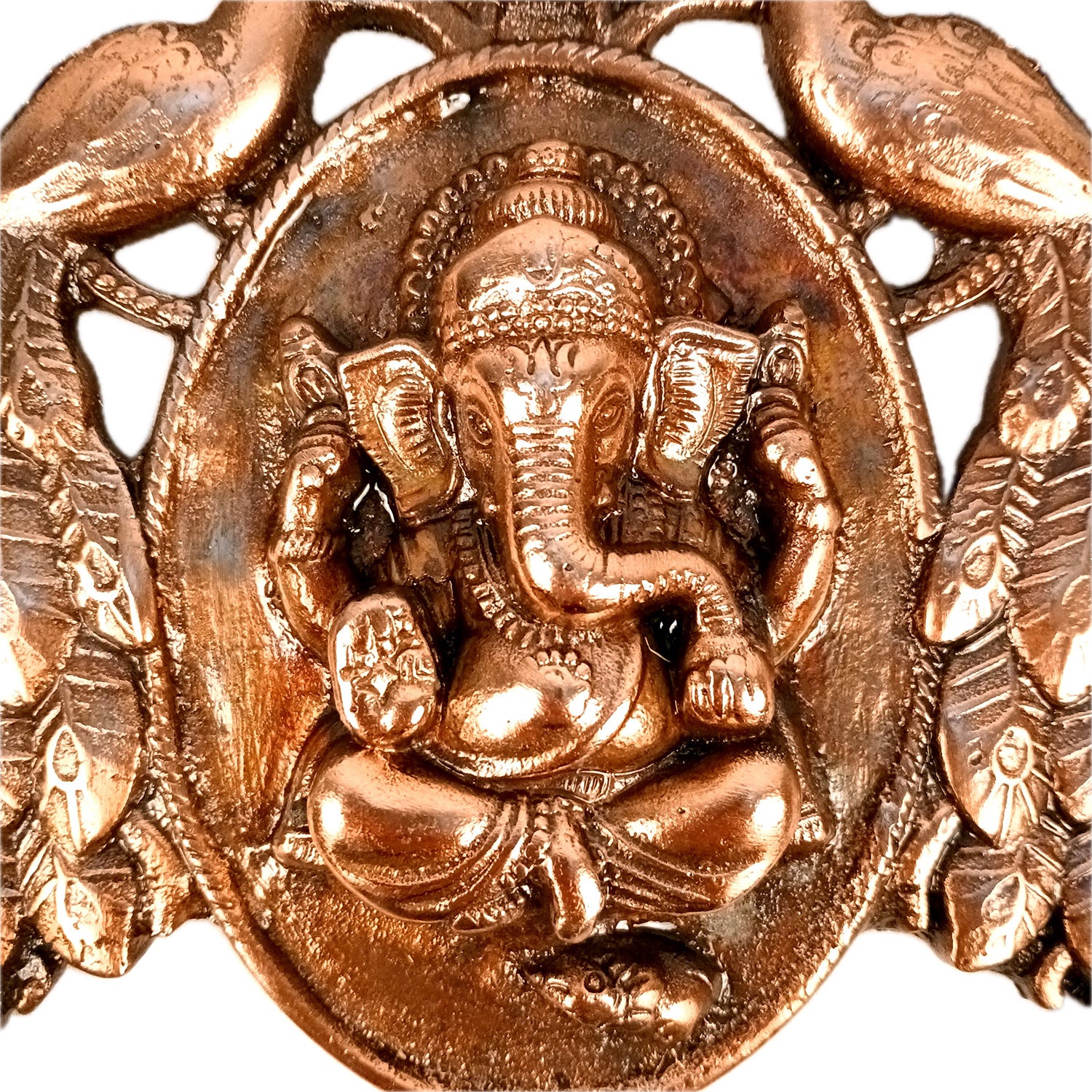 Ganesh Wall Hanging Idol | Lord Ganesha With Peacock Wall Statue Decor | Religious & Spiritual Wall Art - For Puja, Home & Entrance Living Room Decor & Gift - 9 Inch - Apkamart