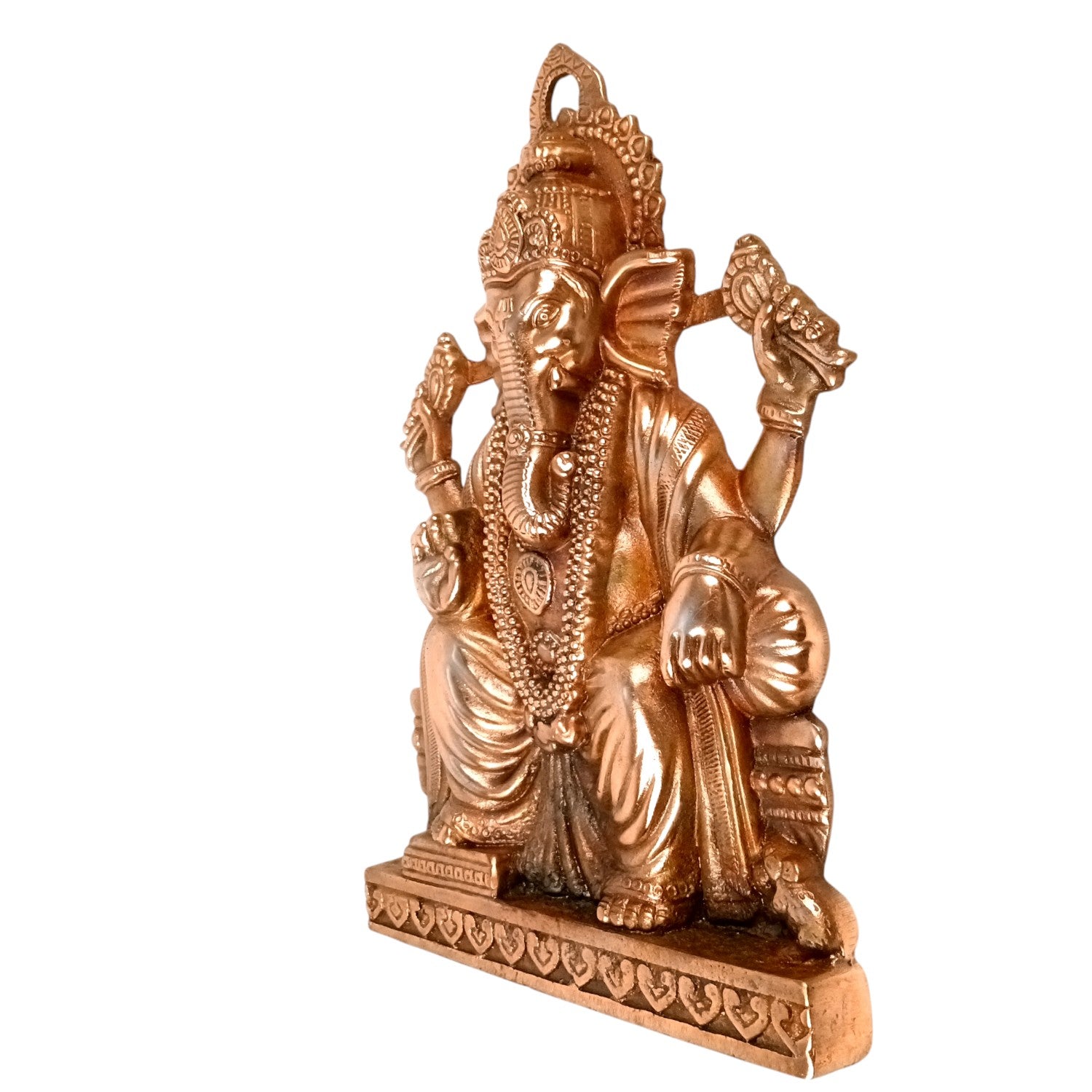 Ganesh Ji Wall Hanging Showpiece | Metal Ganpati Idol for Wall Decor | Handcrafted Home Decor | Spiritual Gift for Housewarming, Diwali & Birthday - 14 Inch - Apkamart