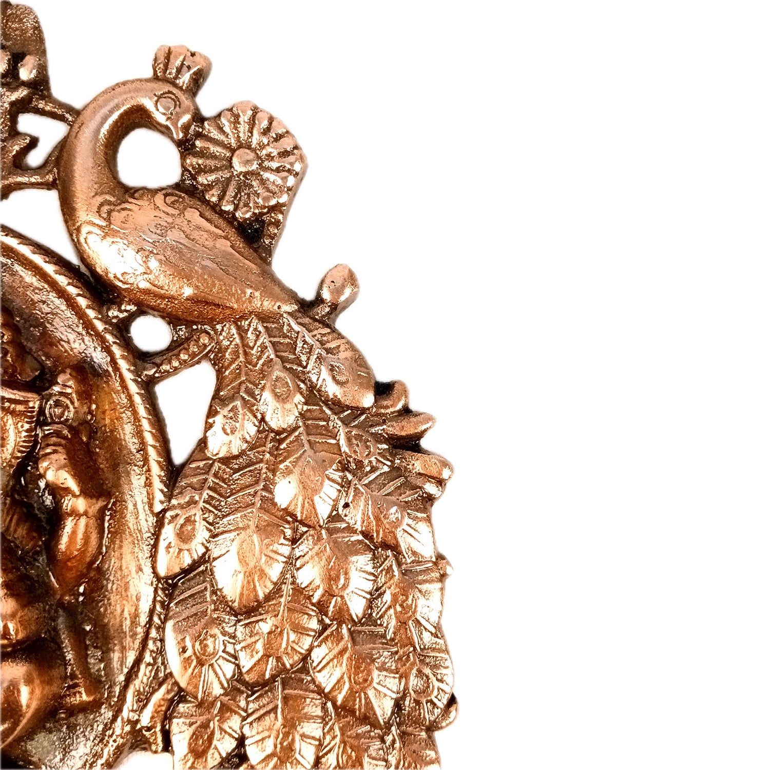 Ganesh Wall Hanging Idol | Lord Ganesha With Peacock Wall Statue Decor | Religious & Spiritual Wall Art - For Puja, Home & Entrance Living Room Decor & Gift - 9 Inch - Apkamart