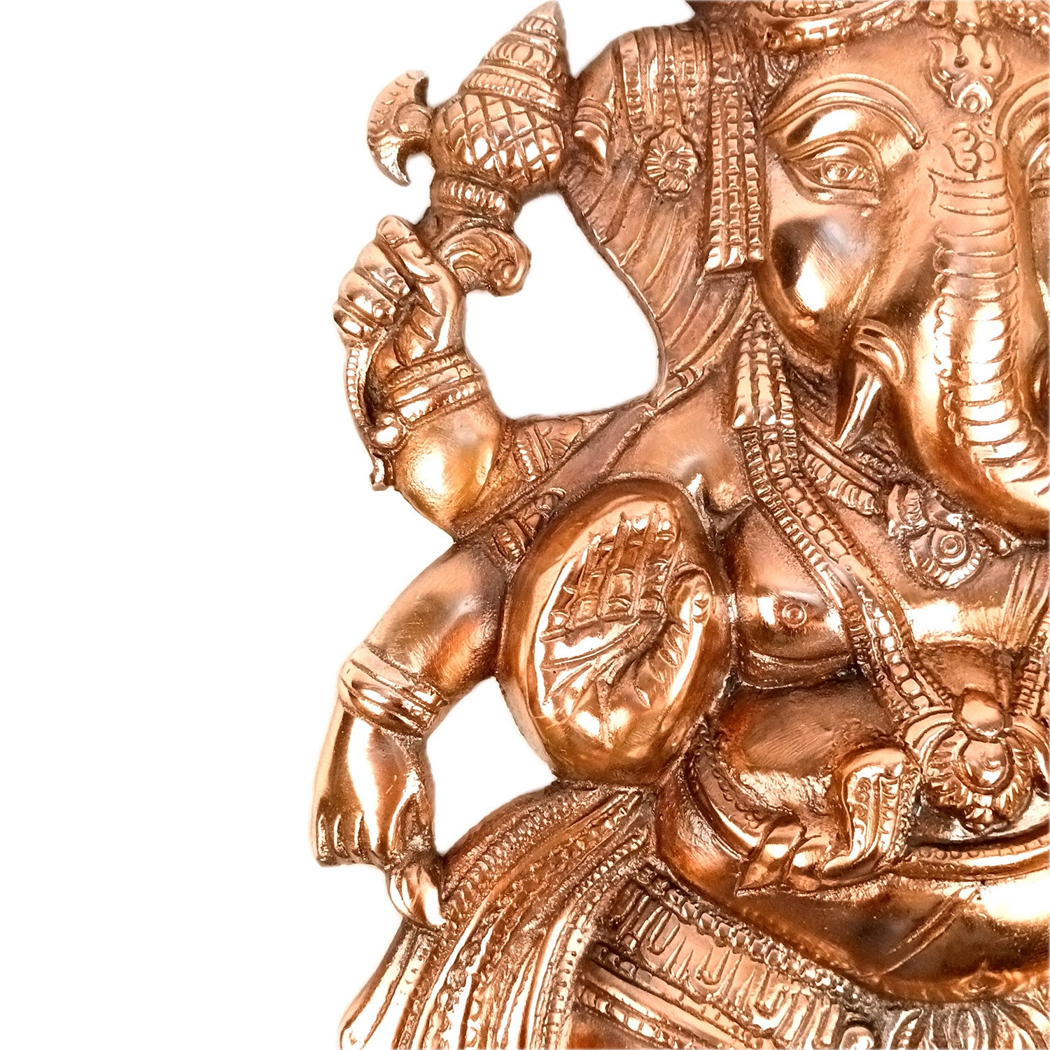 Ganesha Wall Hanging Idol | Large Lord Ganesh Standing on Mouse Mooshak / Khade Ganesh Ji Statue For Big Walls Decor - For Puja, Home & Entrance Living Room & Gift - 22 Inch - Apkamat