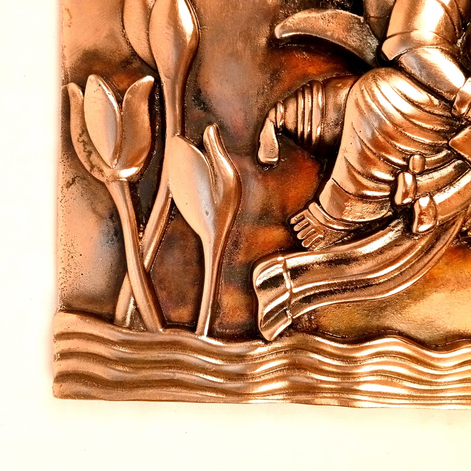 Ganesh Wall Hanging Statue | Ganesha Writing Book Wall Idol for Puja, Home, Living Room Decor | Diwali & Housewarming Gift - 16 Inch - Apkamart #Style_Design 1