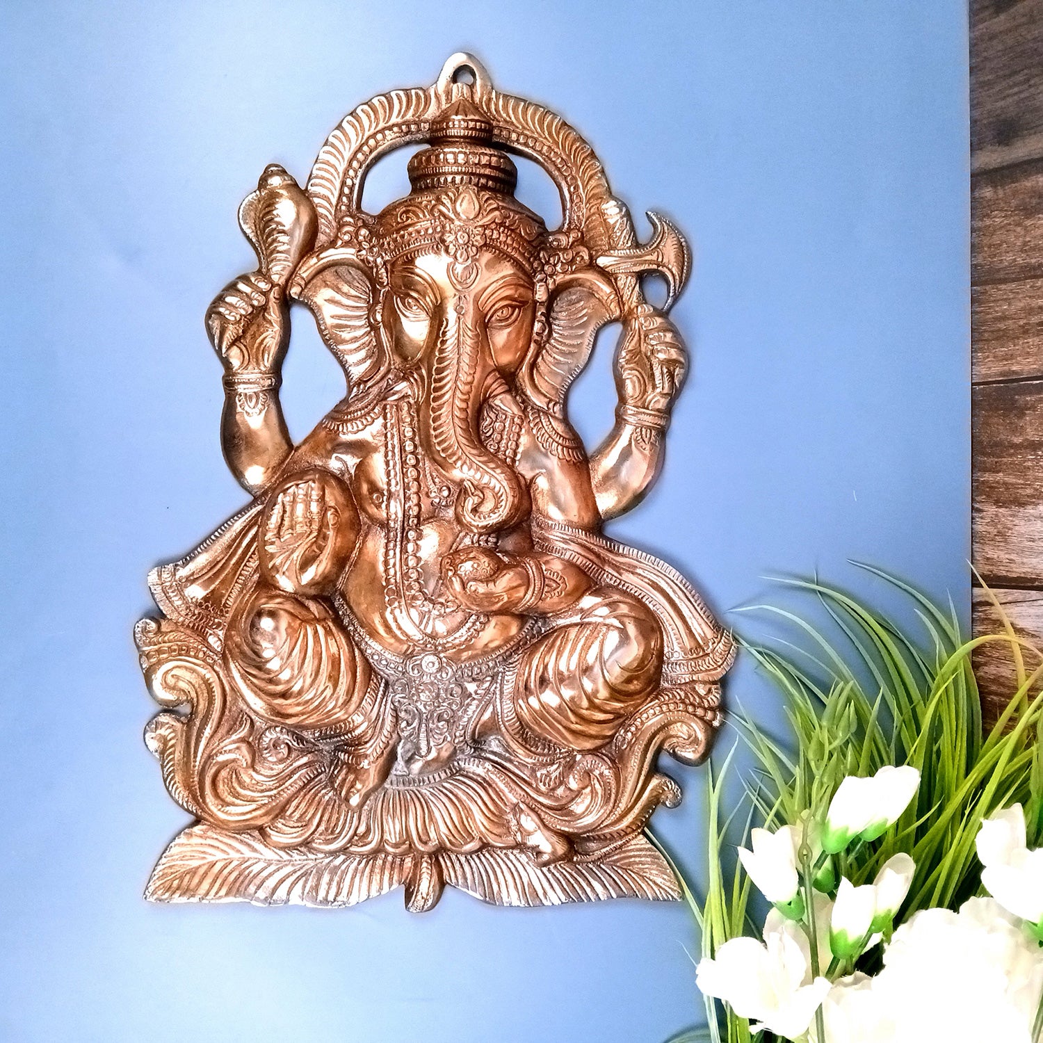 Lord Ganesh Wall Hanging Idol | Ganesha Wall Idol Big Size - for Home, Living Room, Entrance, Main Door | Diwali & Housewarming Gift - 20 Inch - Apkamart