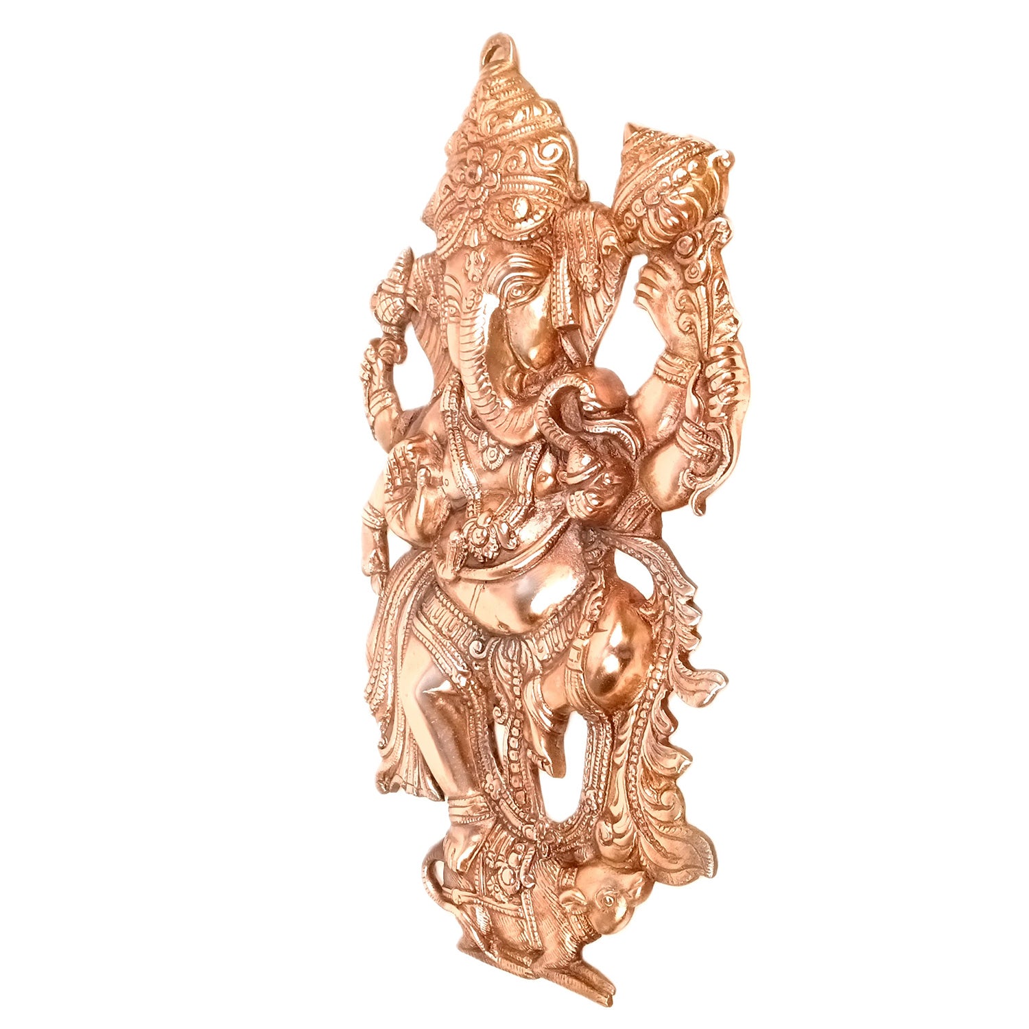 Ganesha Wall Hanging Idol | Large Lord Ganesh Standing on Mouse Mooshak / Khade Ganesh Ji Statue For Big Walls Decor - For Puja, Home & Entrance Living Room & Gift - 22 Inch - Apkamat