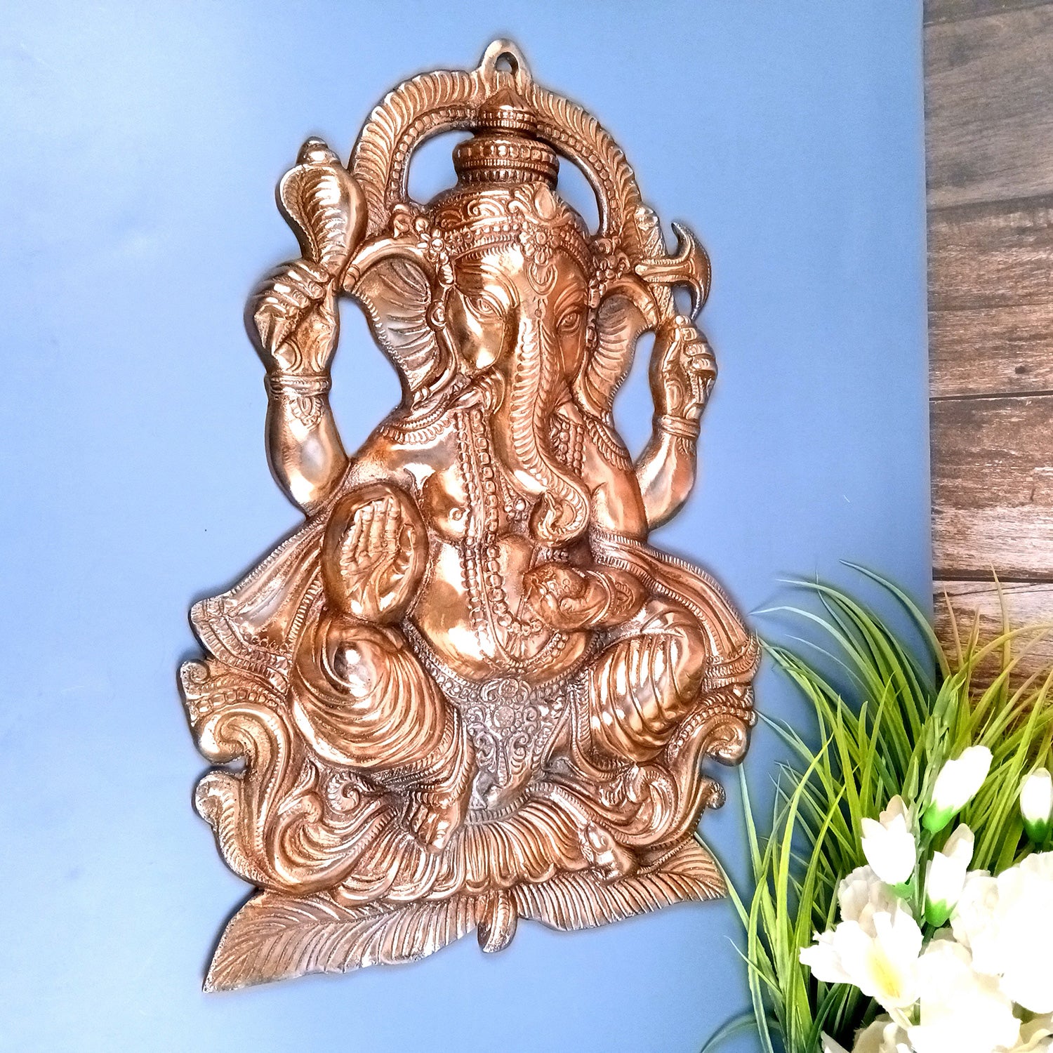 Lord Ganesh Wall Hanging Idol | Ganesha Wall Idol Big Size - for Home, Living Room, Entrance, Main Door | Diwali & Housewarming Gift - 20 Inch - Apkamart