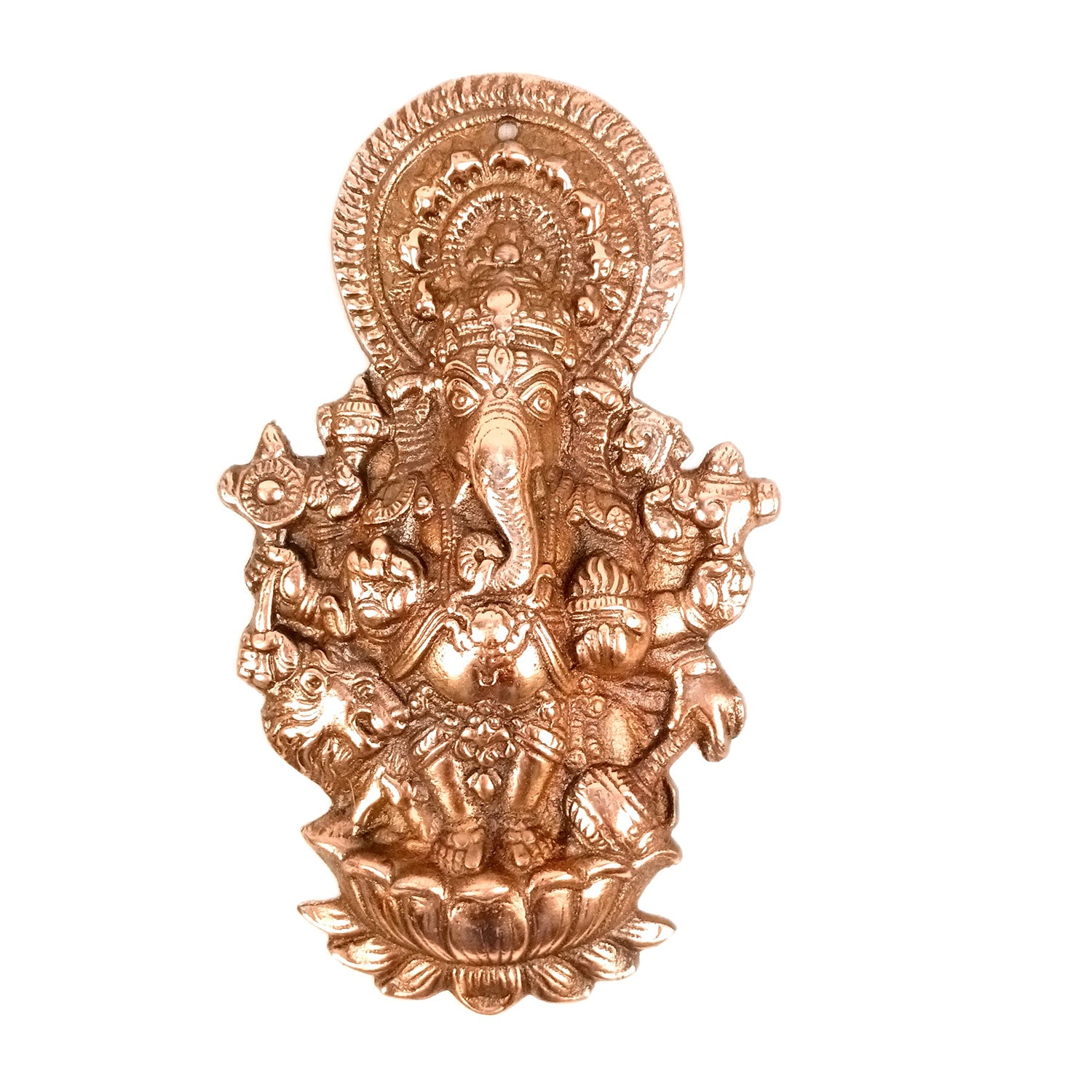 Ganesha Wall Hanging Idol | Lord Ganesh Standing on Lotus Kamal Flower /Khade Ganesh Ji Wall Statue Decor - For Puja, Home & Entrance Living Room & Gift - 9 Inch - Apkamart