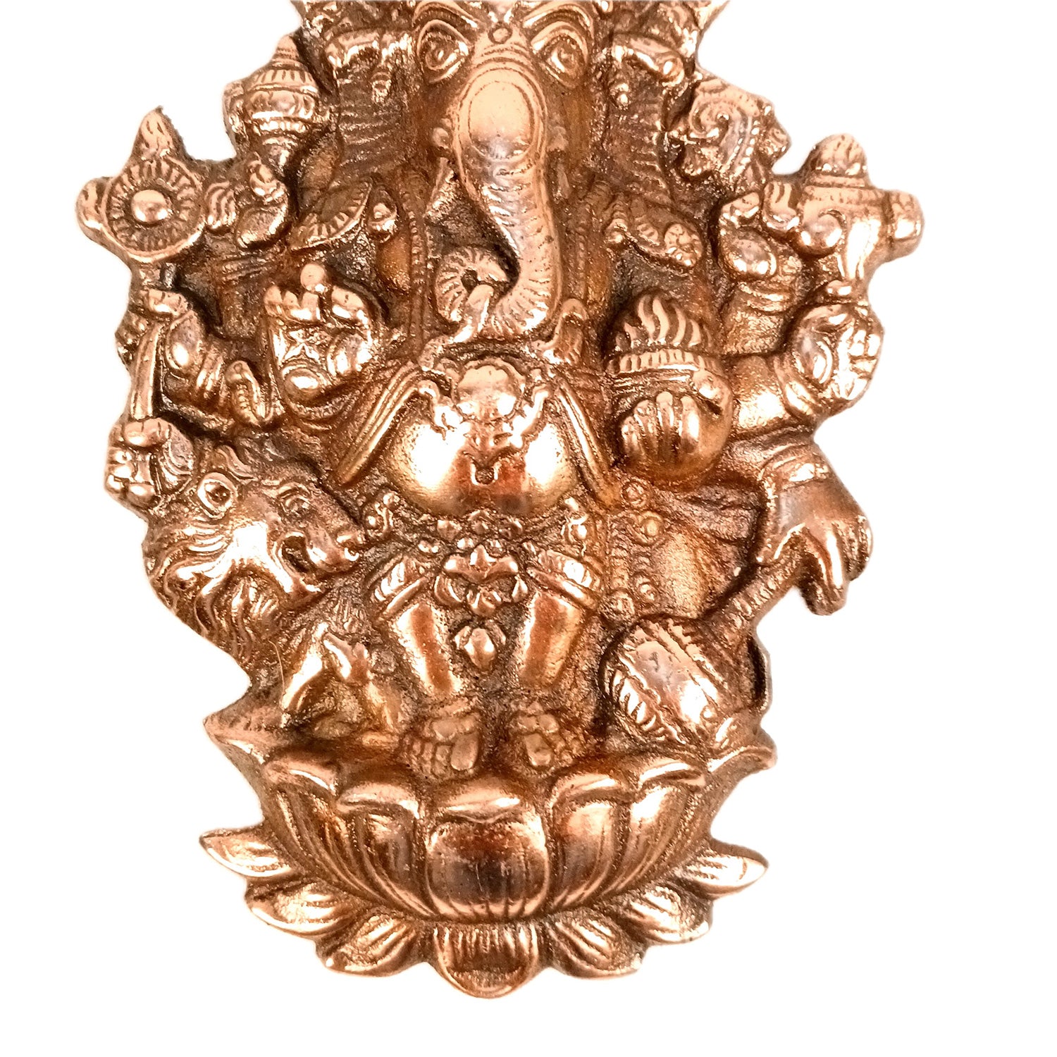 Ganesha Wall Hanging Idol | Lord Ganesh Standing on Lotus Kamal Flower /Khade Ganesh Ji Wall Statue Decor - For Puja, Home & Entrance Living Room & Gift - 9 Inch - Apkamart