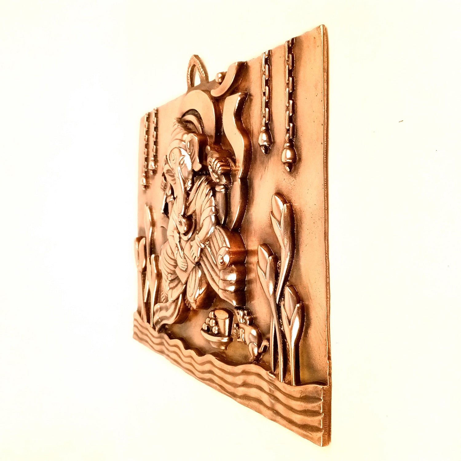 Ganesh Wall Hanging Statue | Ganesha Writing Book Wall Idol for Puja, Home, Living Room Decor | Diwali & Housewarming Gift - 16 Inch - Apkamart #Style_Design 1