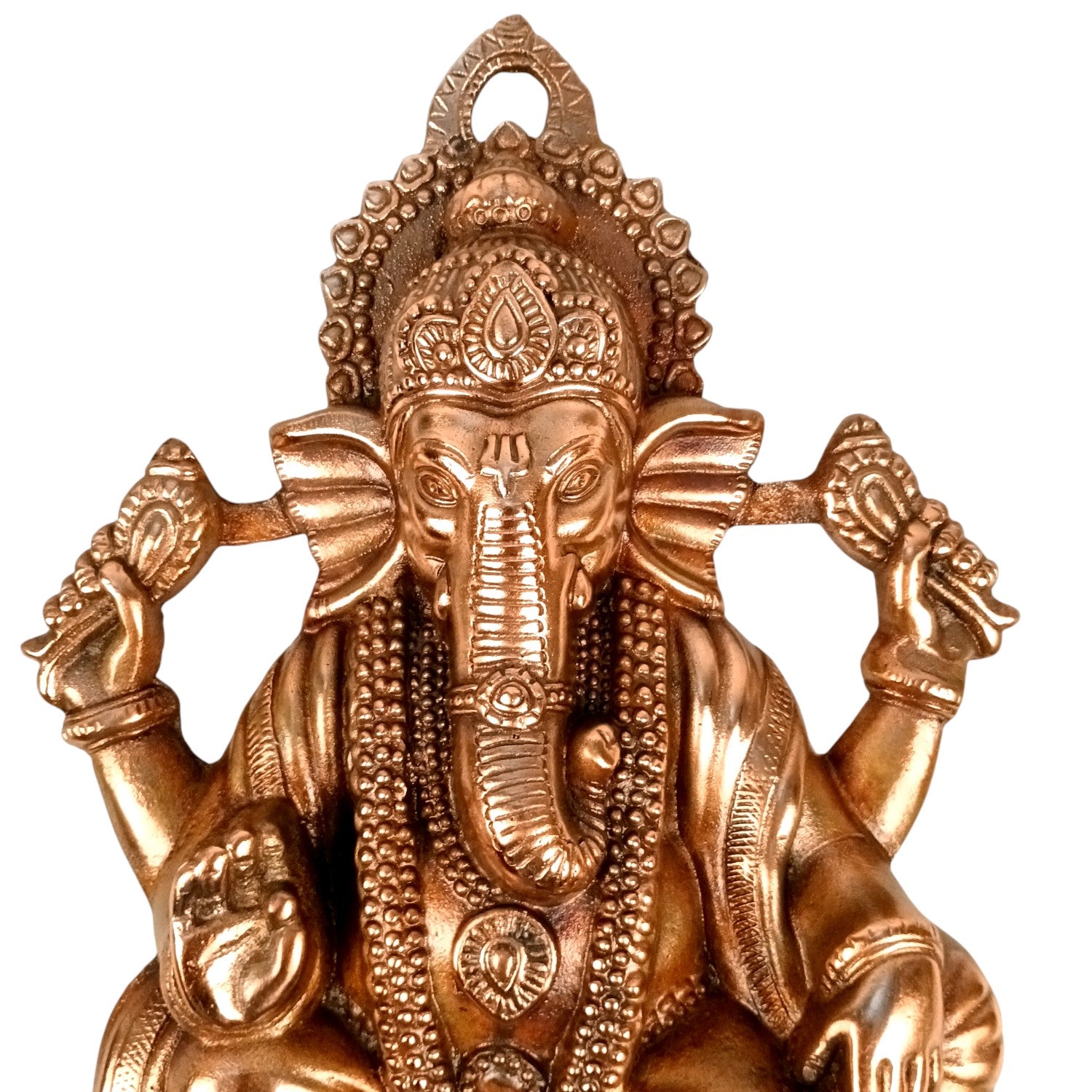 Ganesh Ji Wall Hanging Showpiece | Metal Ganpati Idol for Wall Decor | Handcrafted Home Decor | Spiritual Gift for Housewarming, Diwali & Birthday - 14 Inch - Apkamart