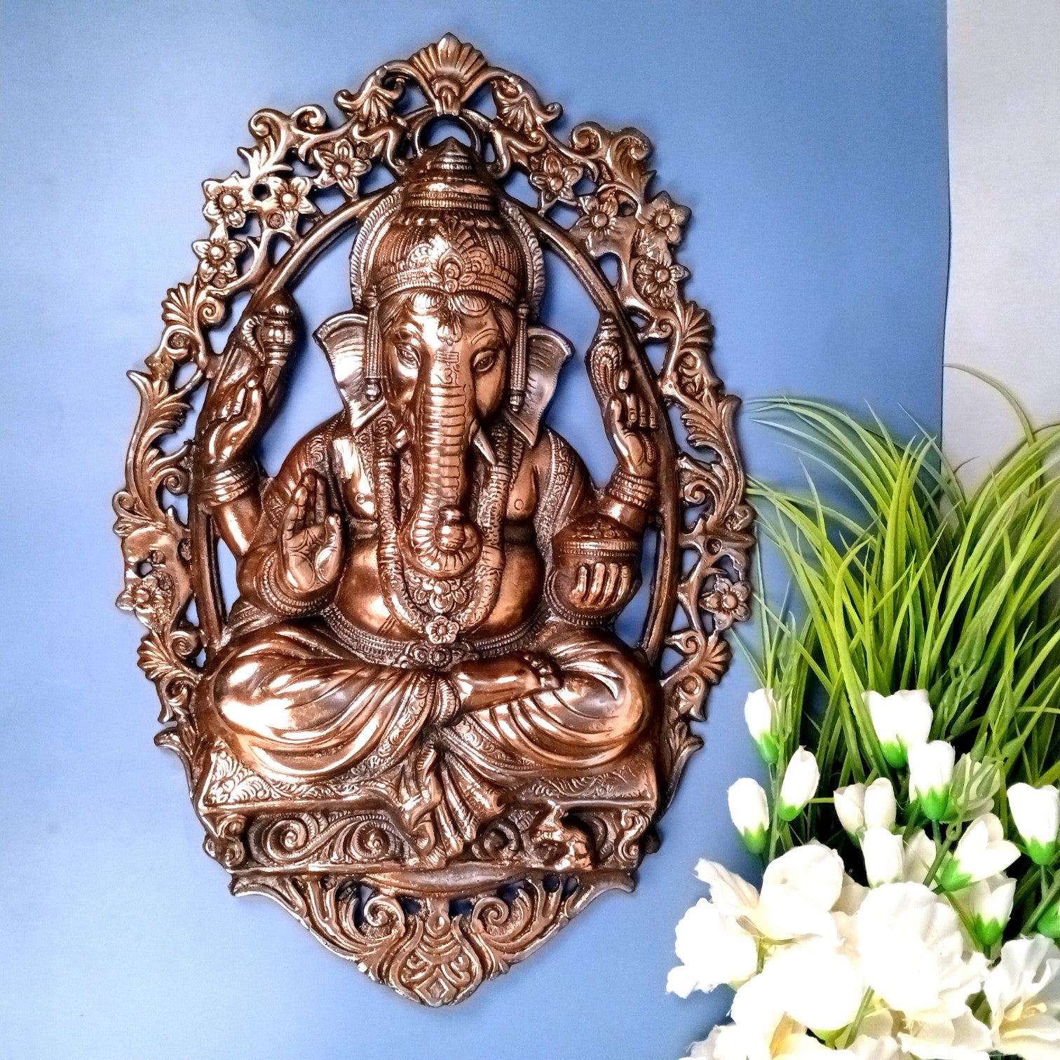 Ganesh Ji Wall Hanging – Decorative Wall Art for Home, Office & Spiritual Spaces, Religious Gift, Housewarming and Birthday - 22 Inch - Apkamart