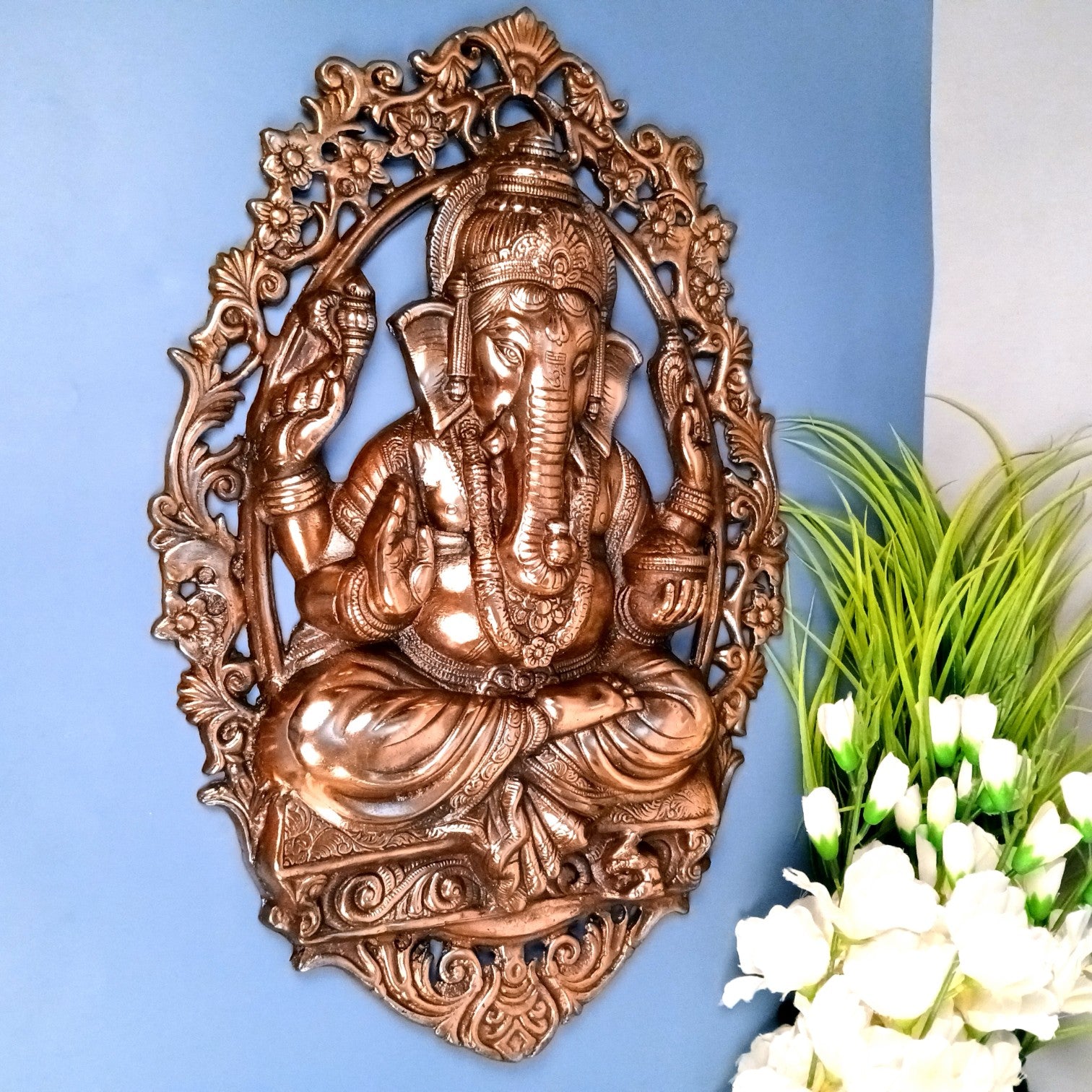 Ganesh Ji Wall Hanging – Decorative Wall Art for Home, Office & Spiritual Spaces, Religious Gift, Housewarming and Birthday - 22 Inch - Apkamart