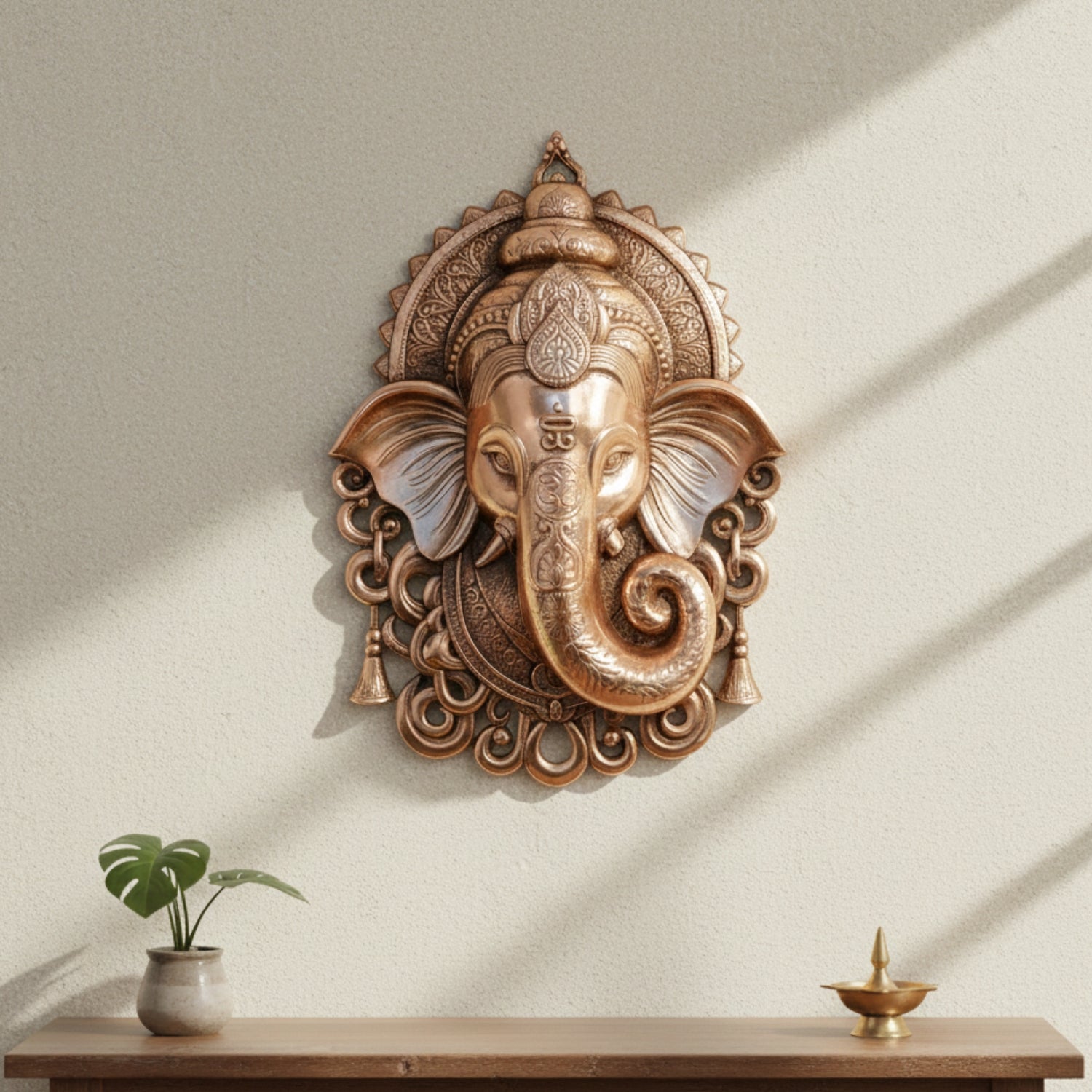 Ganesh Wall Hanging | Shri Ganesha Wall Decor Statue - for Diwali & Housewarming Gift | Religious & Spiritual Wall Art - for Puja, Home, Entrance & Living Room - 20 Inch - Apkamart
