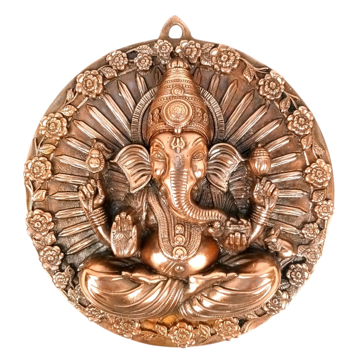 Ganesh Wall Hanging Statue | Lord Ganesha Wall Art - for Home, Puja, Living Room & Office | Antique Idol for Religious & Spiritual Decor - 19 Inch - Apkamart