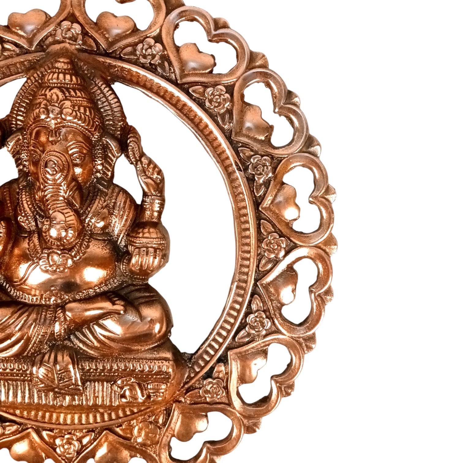 Ganesh Wall Hanging | Handcrafted Ganesha Idol for Home, Temple & Office | Spiritual Decorative Wall Art for Positivity & Prosperity - 13 Inch - Apkamart