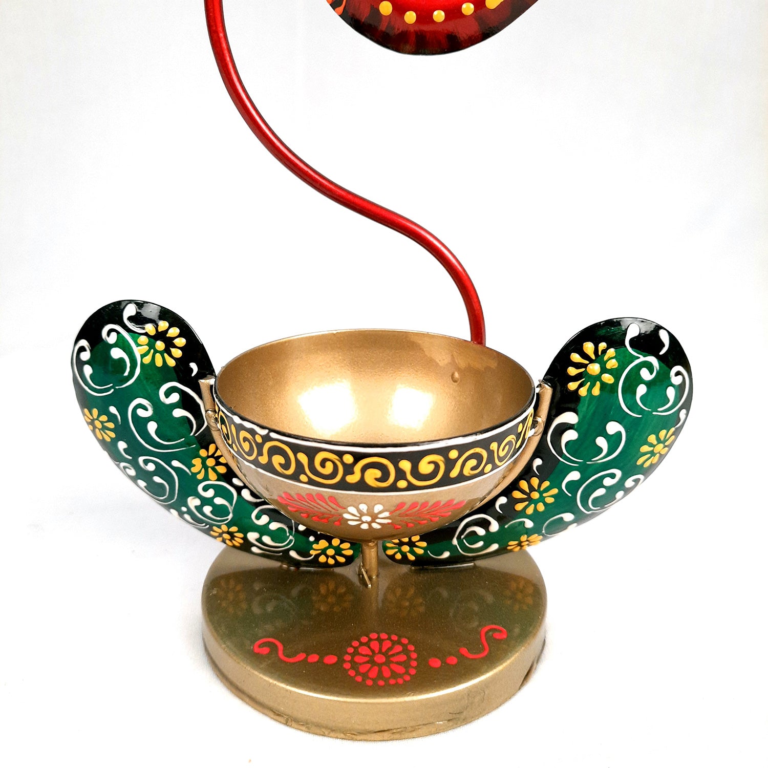 Candle TeaLight Holder - Ganesha Design | Tea Light Candle Stand - For Home, Table, Living Room, Dining room, Bedroom Decor | For Diwali Decoration & Gifts - 11 Inch - apkamart #Color_Red