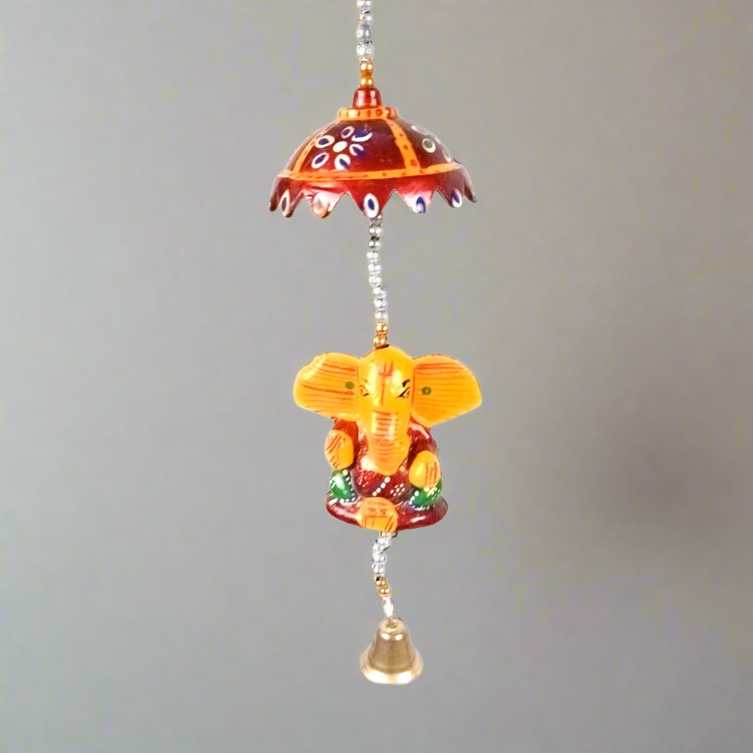atkan Toran Wall Hanging | Rajasthani Traditional Strings with Bells - Ganesha Design - For Main Door, Entrance, Wedding, Room, Home, Diwali Decoration - 20 Inch - Apkamart
