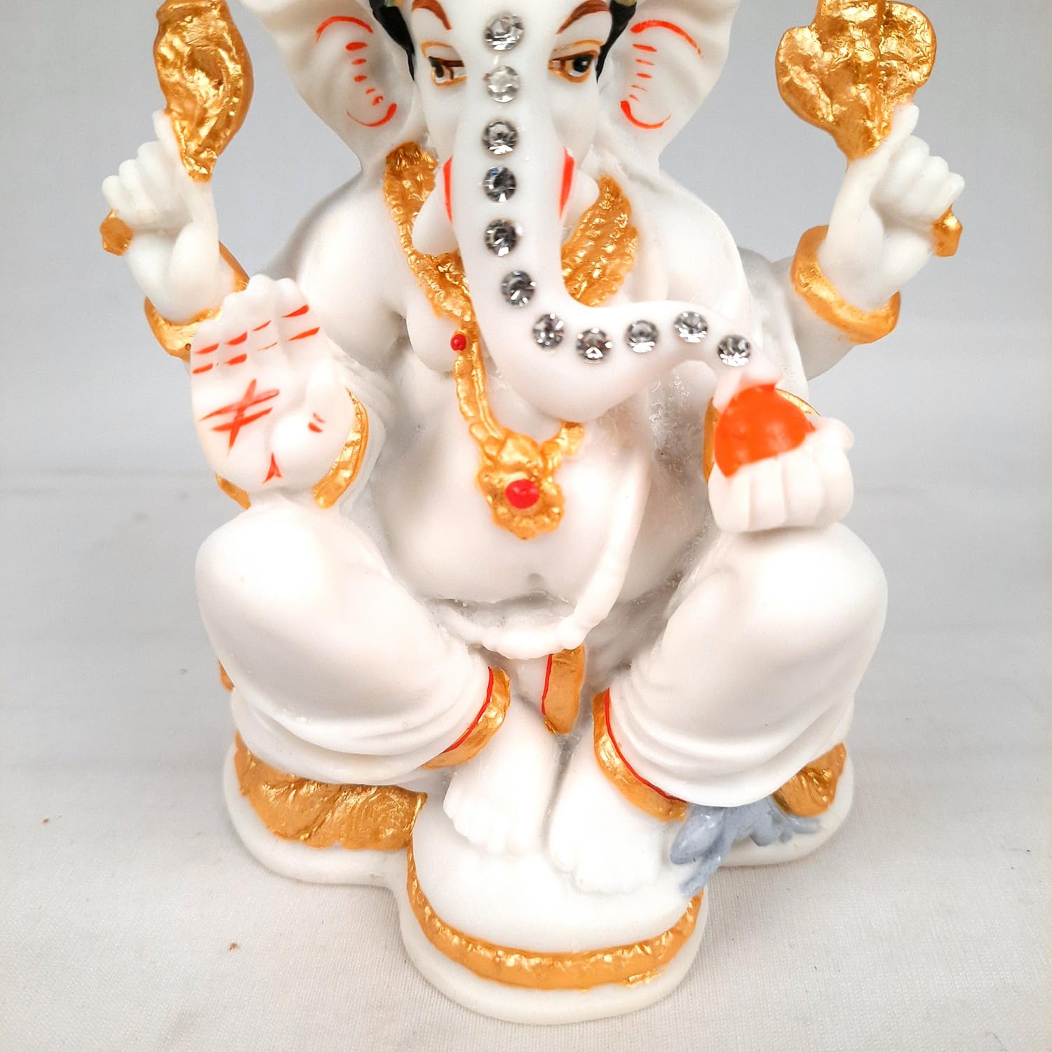 Ganesh Statue With Marble Finish | Exclusive Ganesha Murti | Ganpati Idol - Puja, Home, Office Desk, Table Decor, Diwali Gift - 5 Inch - apkamart #Style_design 3