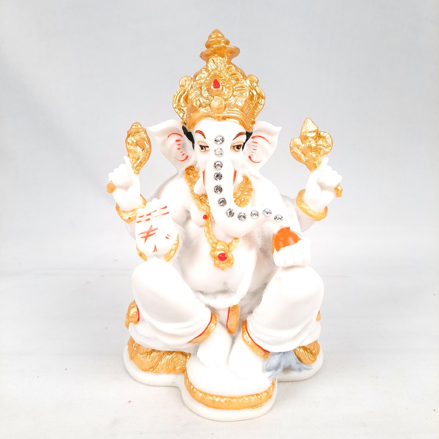 Ganesh Statue With Marble Finish | Exclusive Ganesha Murti | Ganpati Idol - Puja, Home, Office Desk, Table Decor, Diwali Gift - 5 Inch - apkamart #Style_design 3