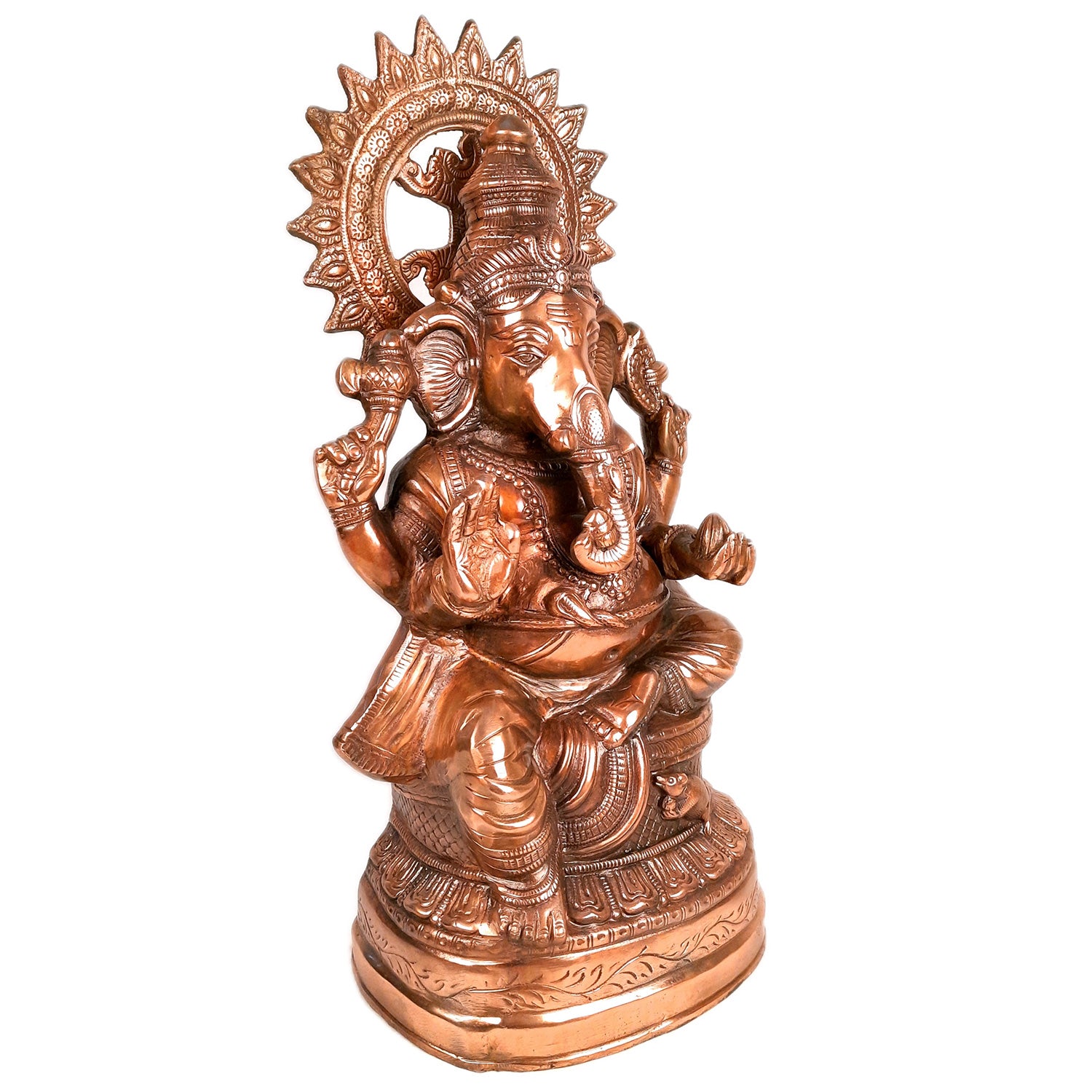Lord Ganesh Idol | Ganesha Idol Big Size - for Home, Living Room, Entrance, Main Door | Metal Ganesh Art for Religious & Spiritual Decor | Diwali & Housewarming Gift - 23 Inch - Apkamart