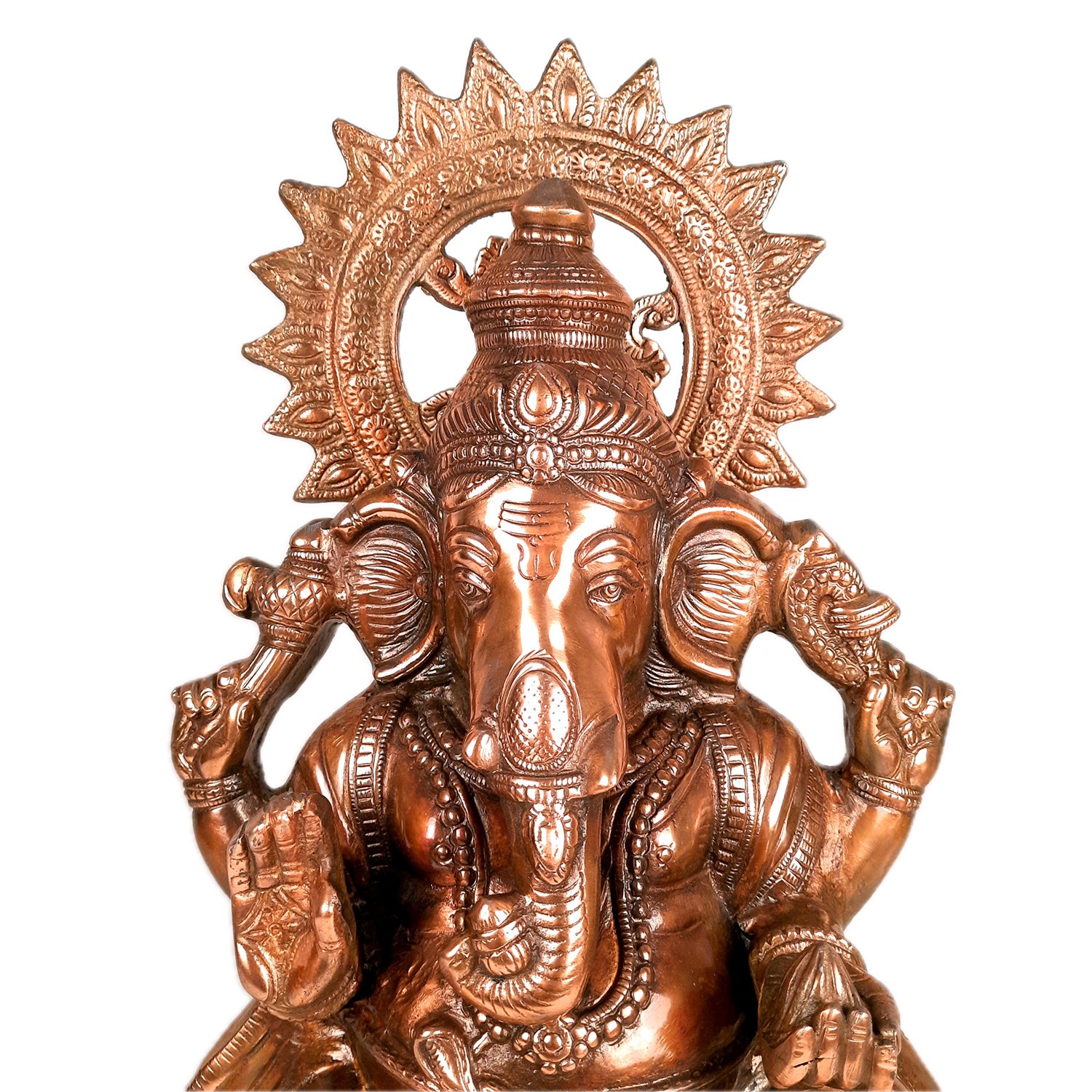 Lord Ganesh Idol | Ganesha Idol Big Size - for Home, Living Room, Entrance, Main Door | Metal Ganesh Art for Religious & Spiritual Decor | Diwali & Housewarming Gift - 23 Inch - Apkamart