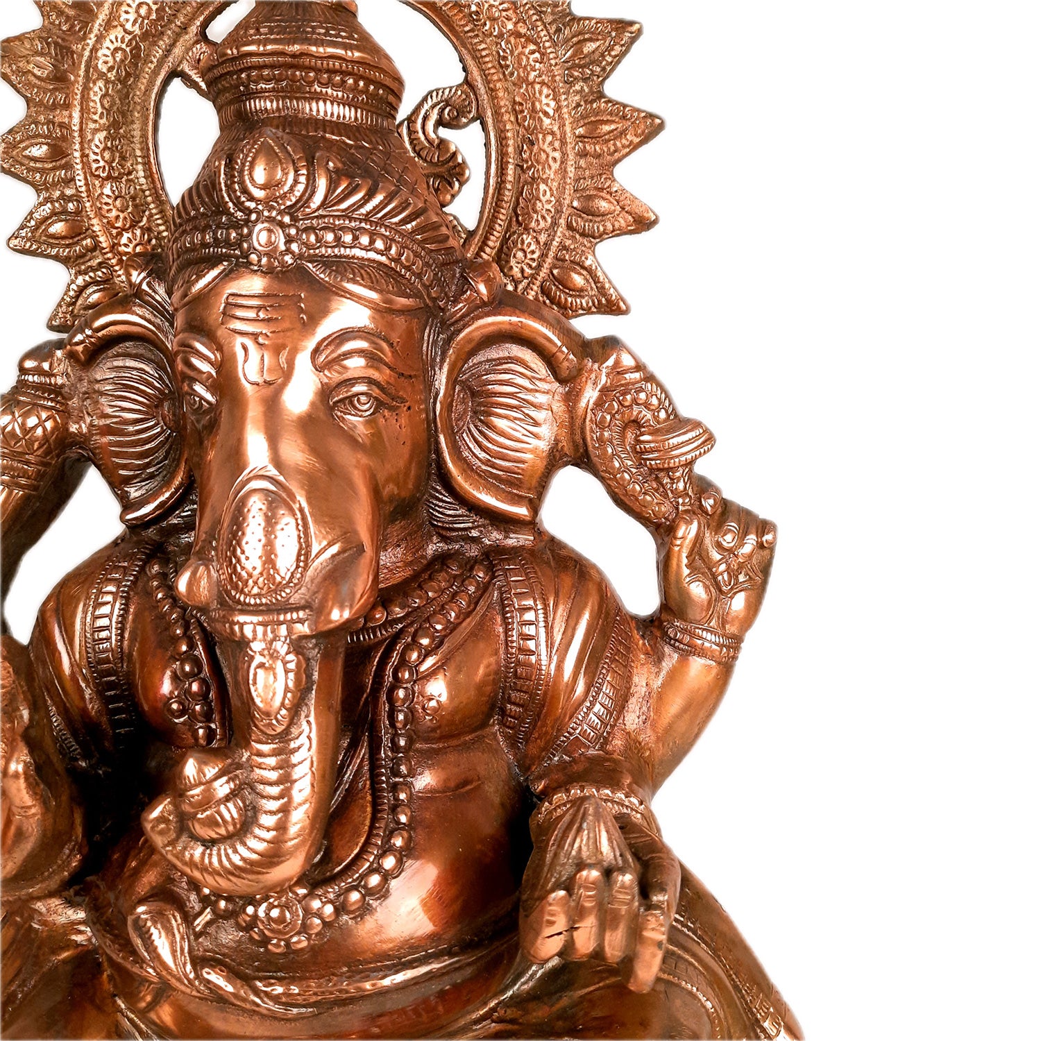 Lord Ganesh Idol | Ganesha Idol Big Size - for Home, Living Room, Entrance, Main Door | Metal Ganesh Art for Religious & Spiritual Decor | Diwali & Housewarming Gift - 23 Inch - Apkamart