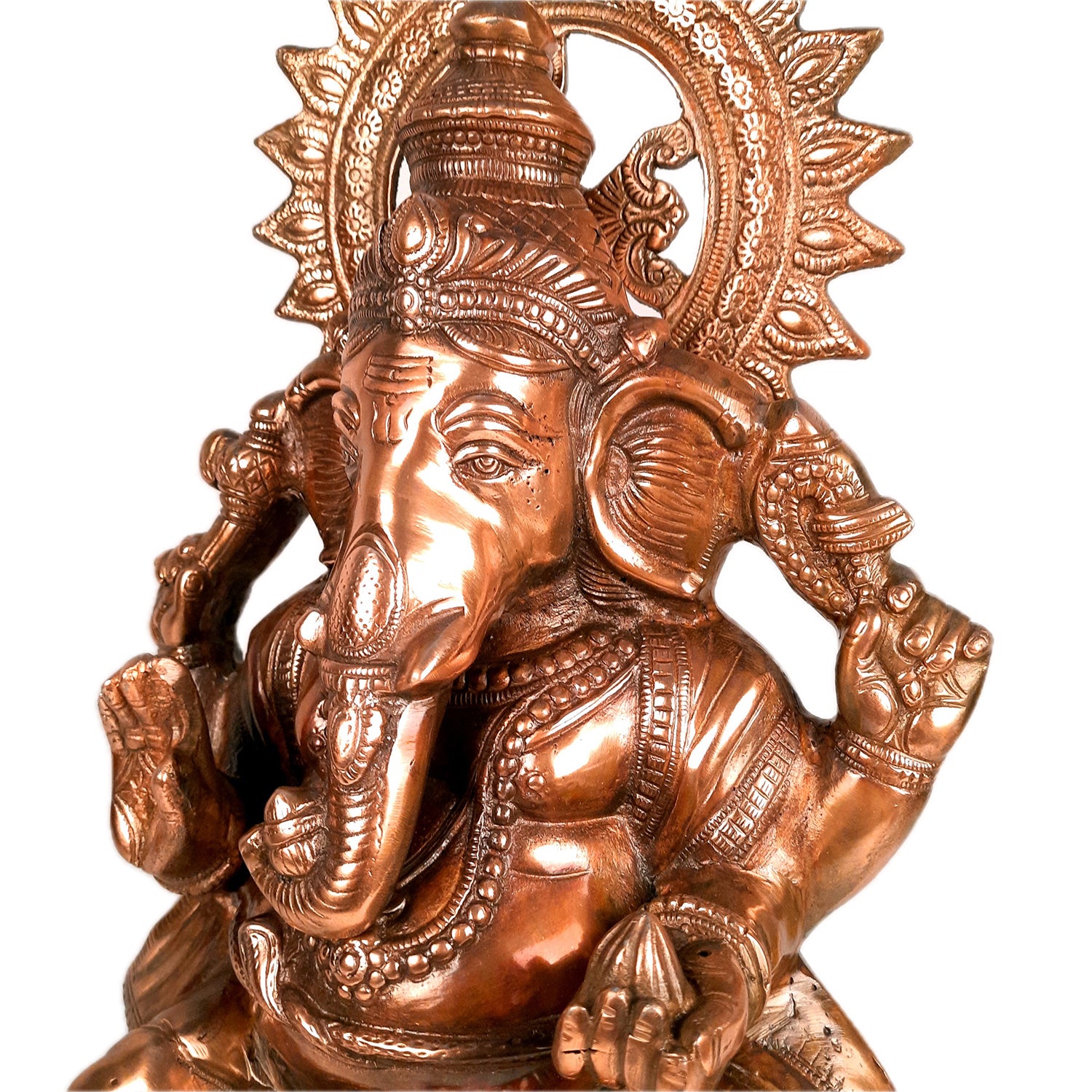 Lord Ganesh Idol | Ganesha Idol Big Size - for Home, Living Room, Entrance, Main Door | Metal Ganesh Art for Religious & Spiritual Decor | Diwali & Housewarming Gift - 23 Inch - Apkamart