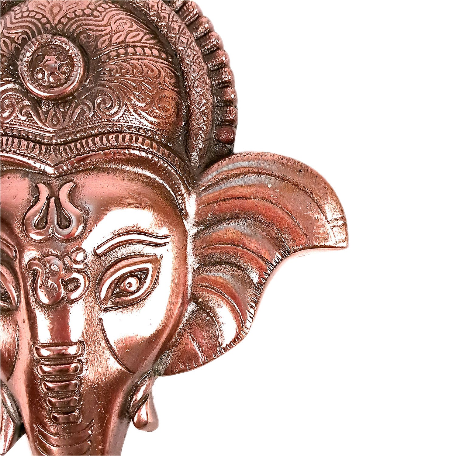 Ganesh Wall Hanging Statue | Lord Ganesha Face Wall Idol - For Puja, Home, Wall, Entrance, Living Room Decor & Gift - 13 Inch - Apkamart