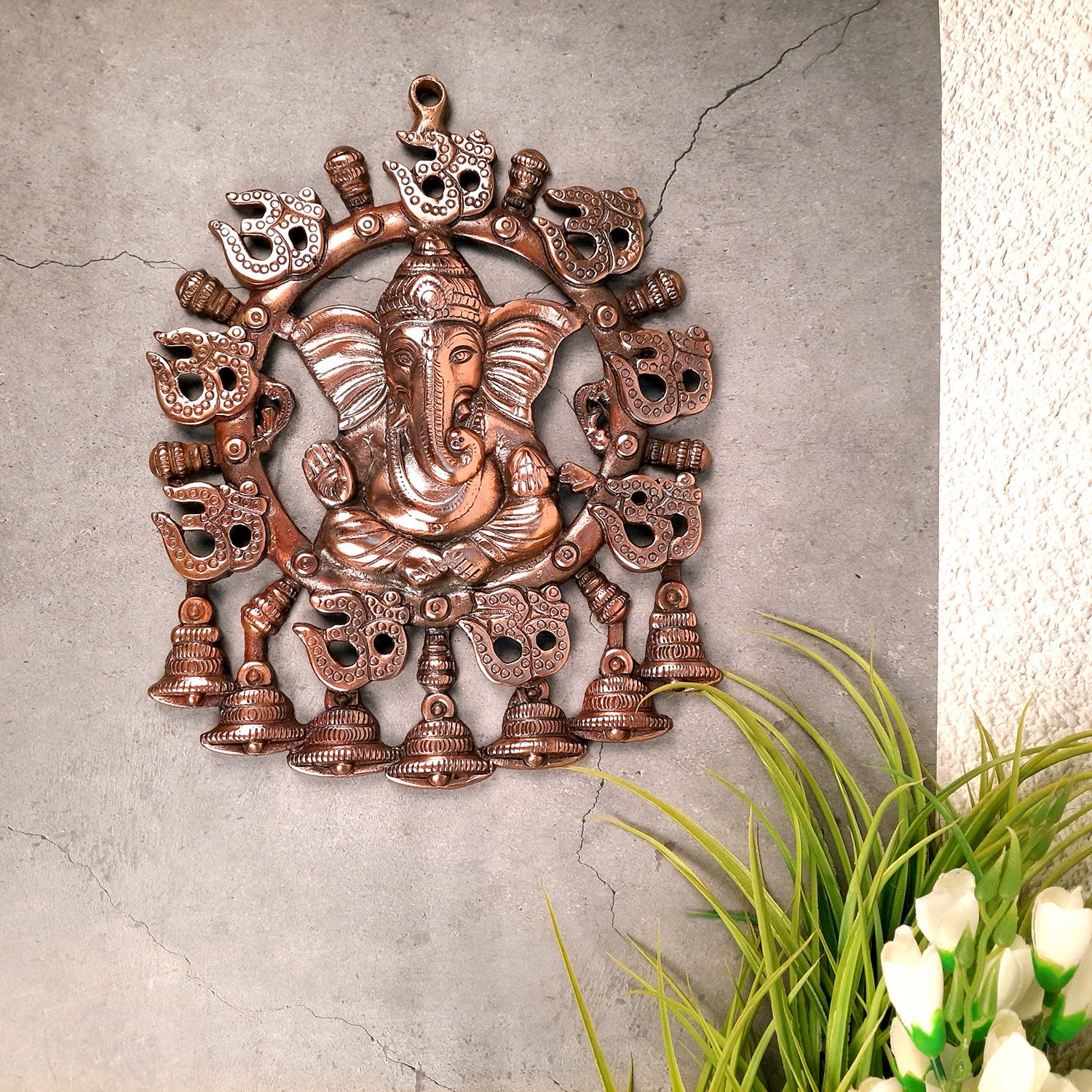 Ganesh Wall Hanging Murti | Ganesha Wall Statue - for Home Entrance & Main Door, Puja, Living Room Decor & Gift- 13 Inch - Apkamart