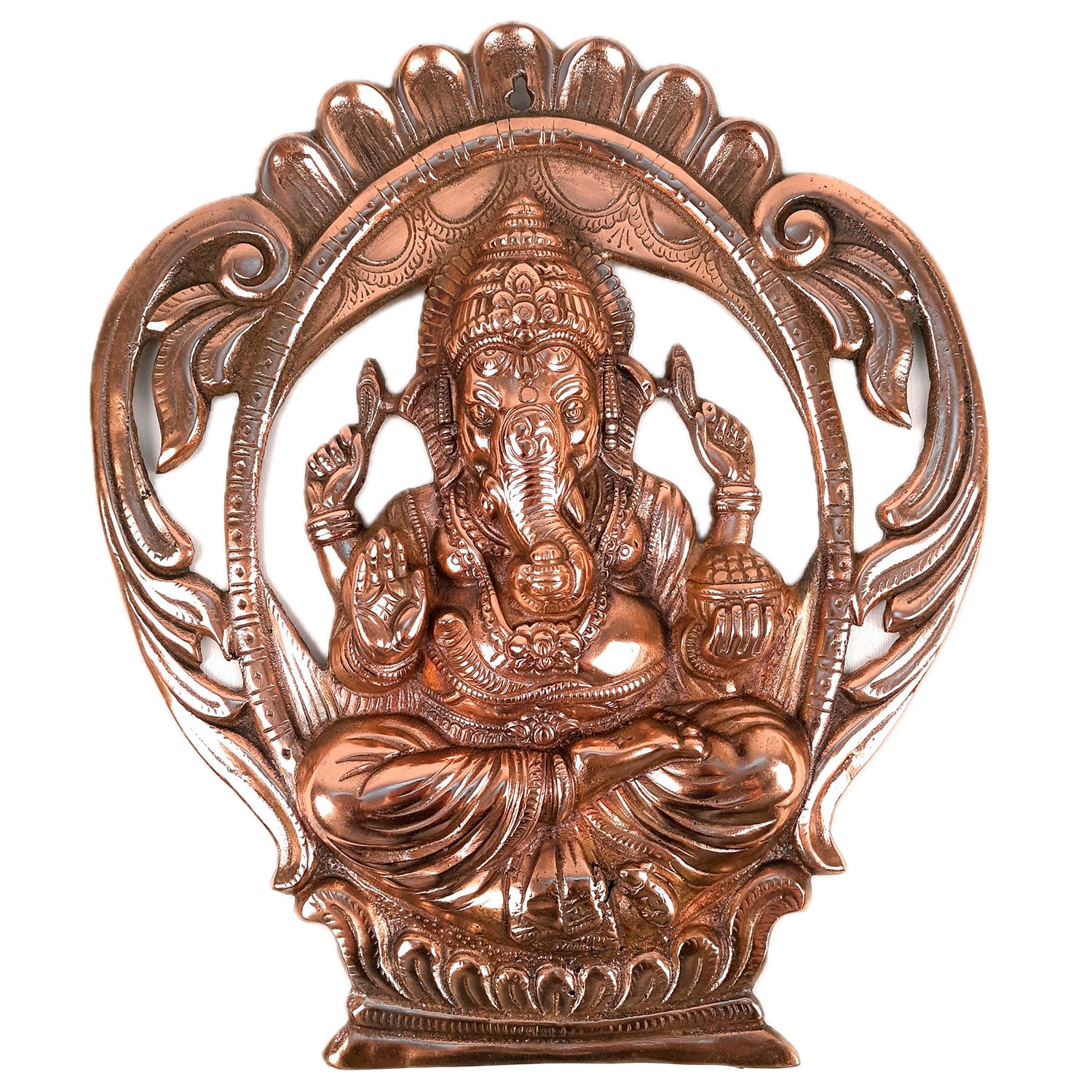 Ganesh Idol Wall Hanging | Lord Ganesha Face Wall Statue Decor | Religious & Spiritual Wall Art - For Puja, Home & Entrance Living Room & Gift - apkamart