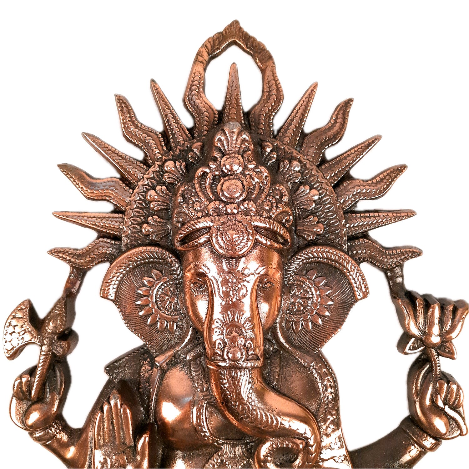 Ganesh Wall Hanging Idol - Sitting on Lotus/Kamal Design | Lord Ganesha Wall Decor - For Puja, Home, Entrance, Big Walls, Living Room & Gift - 19 Inch - Apkamart