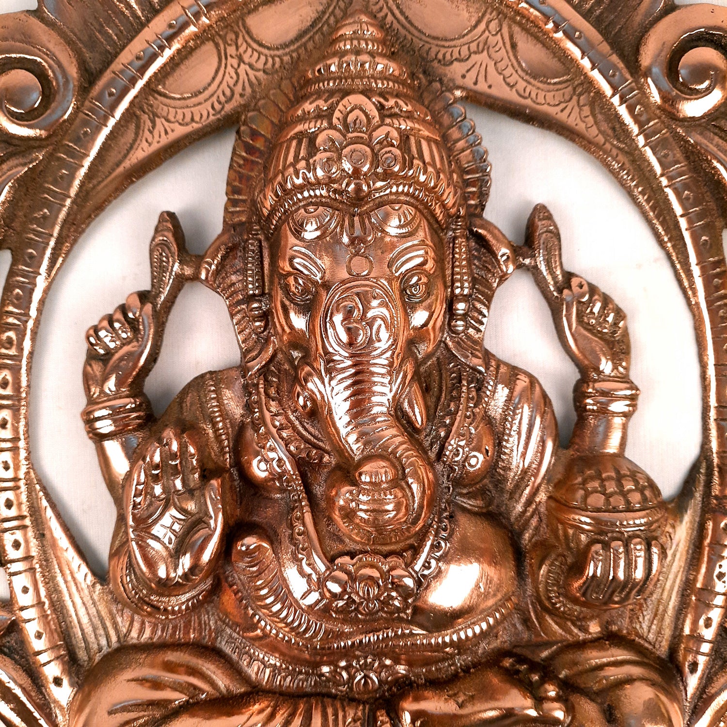 Ganesh Idol Wall Hanging | Lord Ganesha Face Wall Statue Decor | Religious & Spiritual Wall Art - For Puja, Home & Entrance Living Room & Gift - apkamart