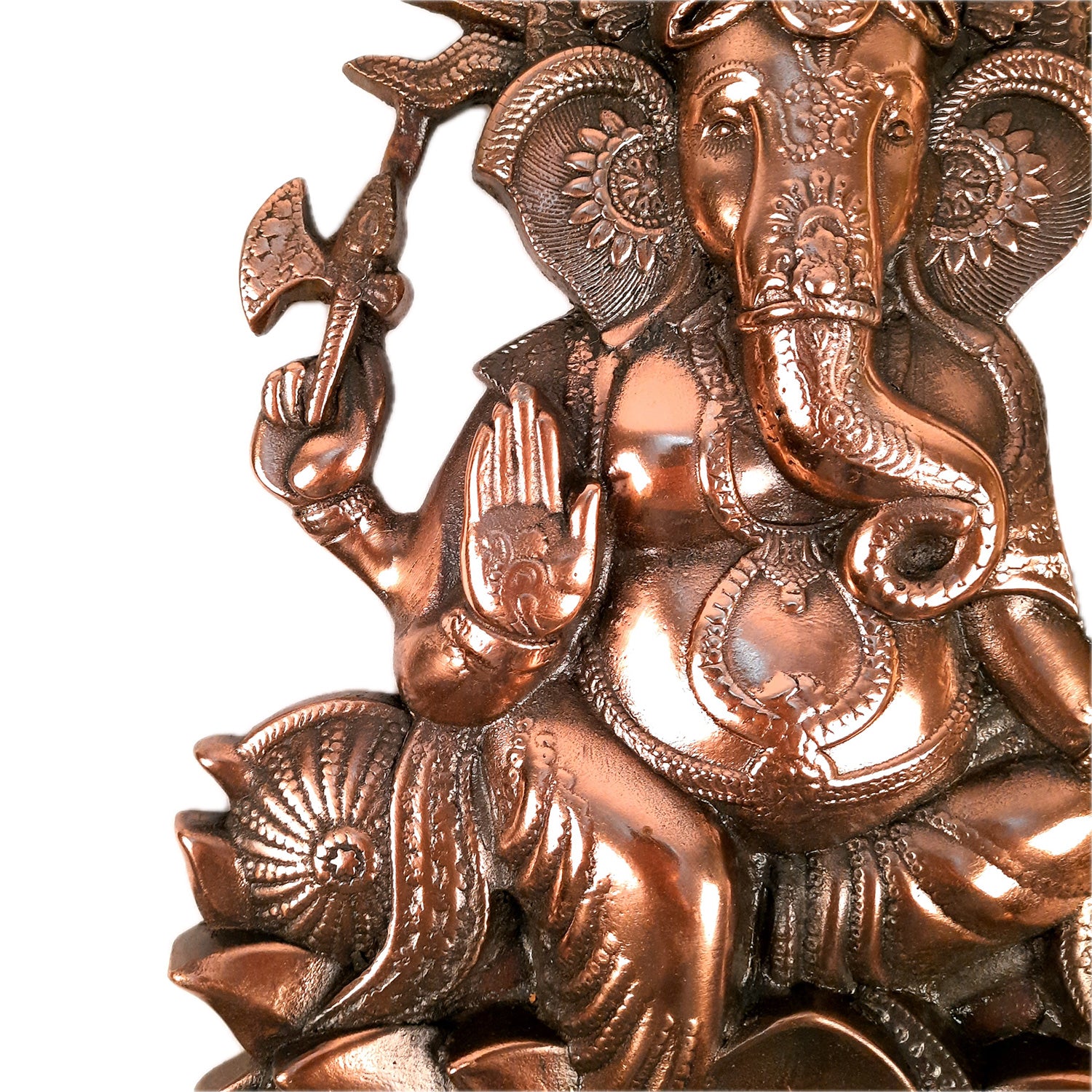 Ganesh Wall Hanging Idol - Sitting on Lotus/Kamal Design | Lord Ganesha Wall Decor - For Puja, Home, Entrance, Big Walls, Living Room & Gift - 19 Inch - Apkamart