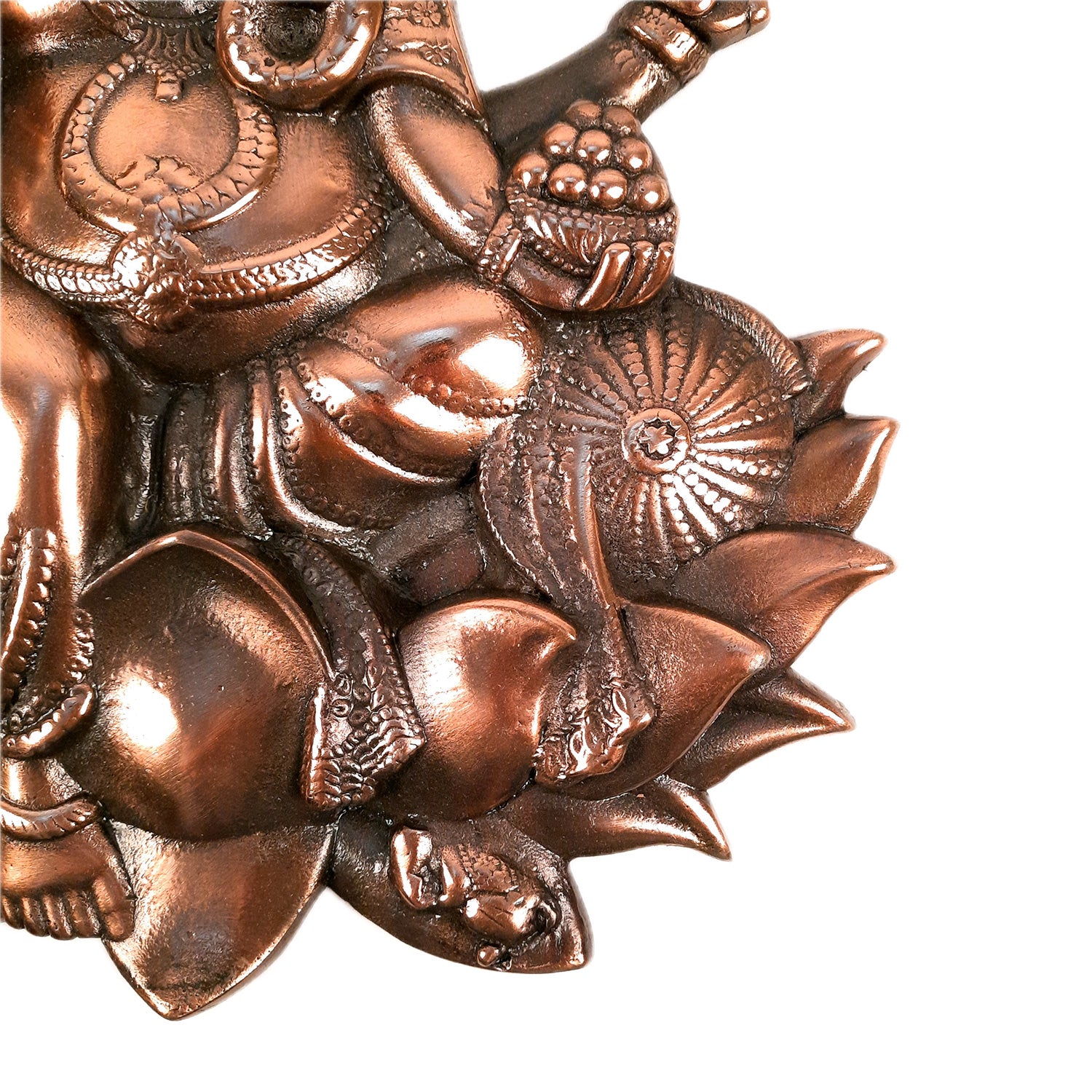 Ganesh Wall Hanging Idol - Sitting on Lotus/Kamal Design | Lord Ganesha Wall Decor - For Puja, Home, Entrance, Big Walls, Living Room & Gift - 19 Inch - Apkamart