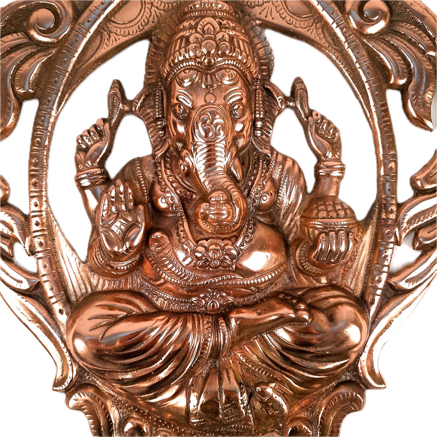 Ganesh Idol Wall Hanging | Lord Ganesha Face Wall Statue Decor | Religious & Spiritual Wall Art - For Puja, Home & Entrance Living Room & Gift - apkamart