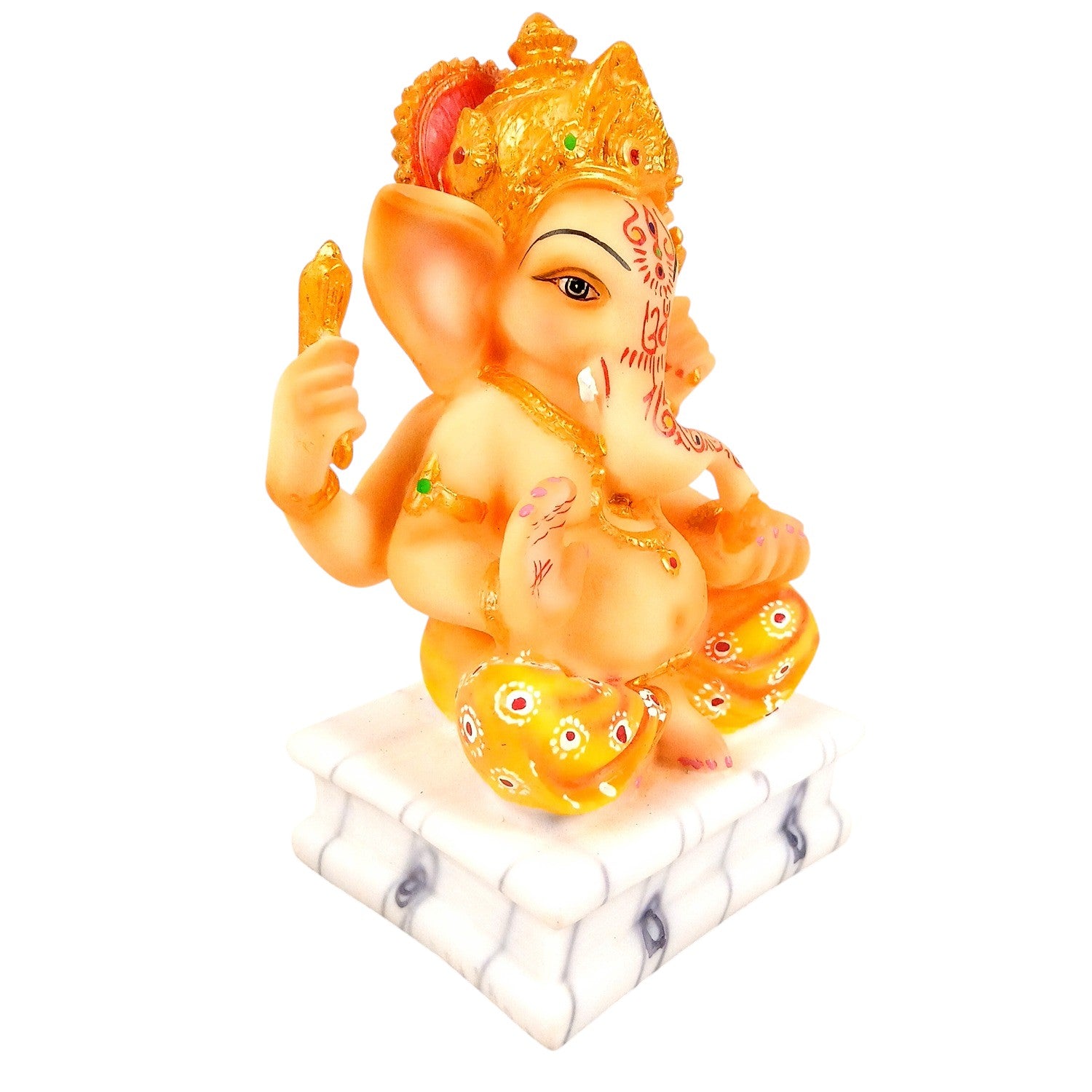 Ganesh Ji Statue | Lord Ganesha Idol for Home, Pooja Room & Vastu | Religious Table Decor, Diwali & Housewarming Gift - 9 Inch - Apkamart