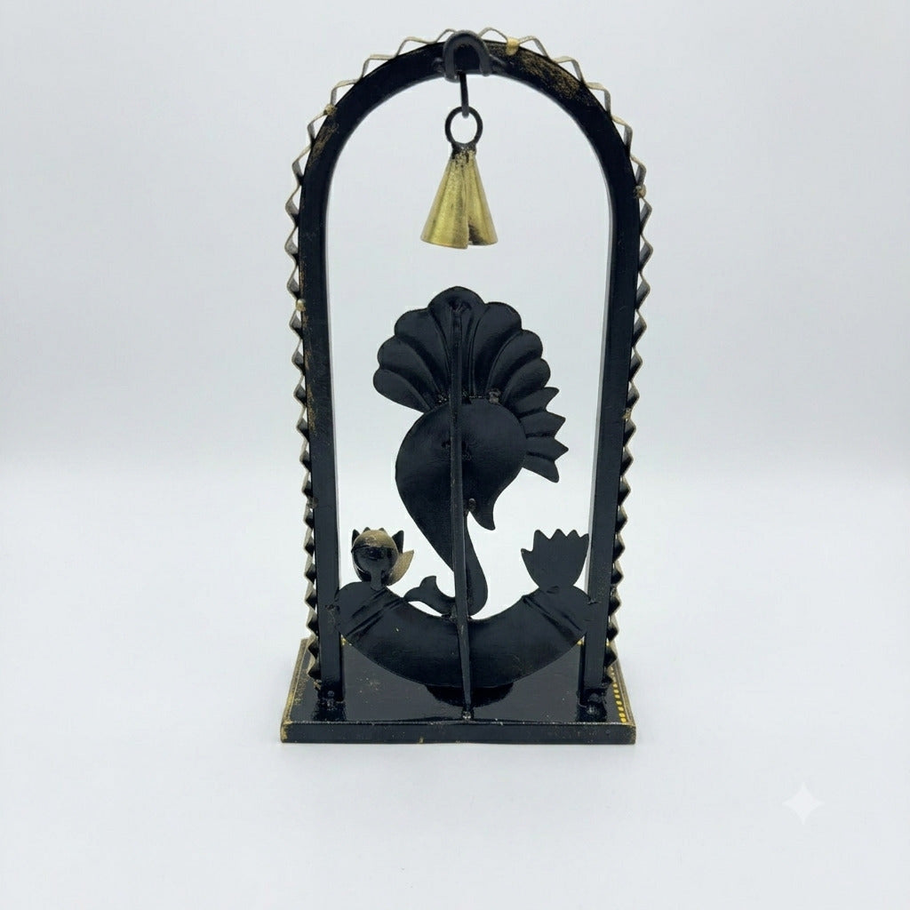 Ganesh Candle Holder Wall Hanging & Table Decor | Handcrafted Metal Tealight Holder for Home, Pooja Room, Diwali & Housewarming Gift-12 Inch