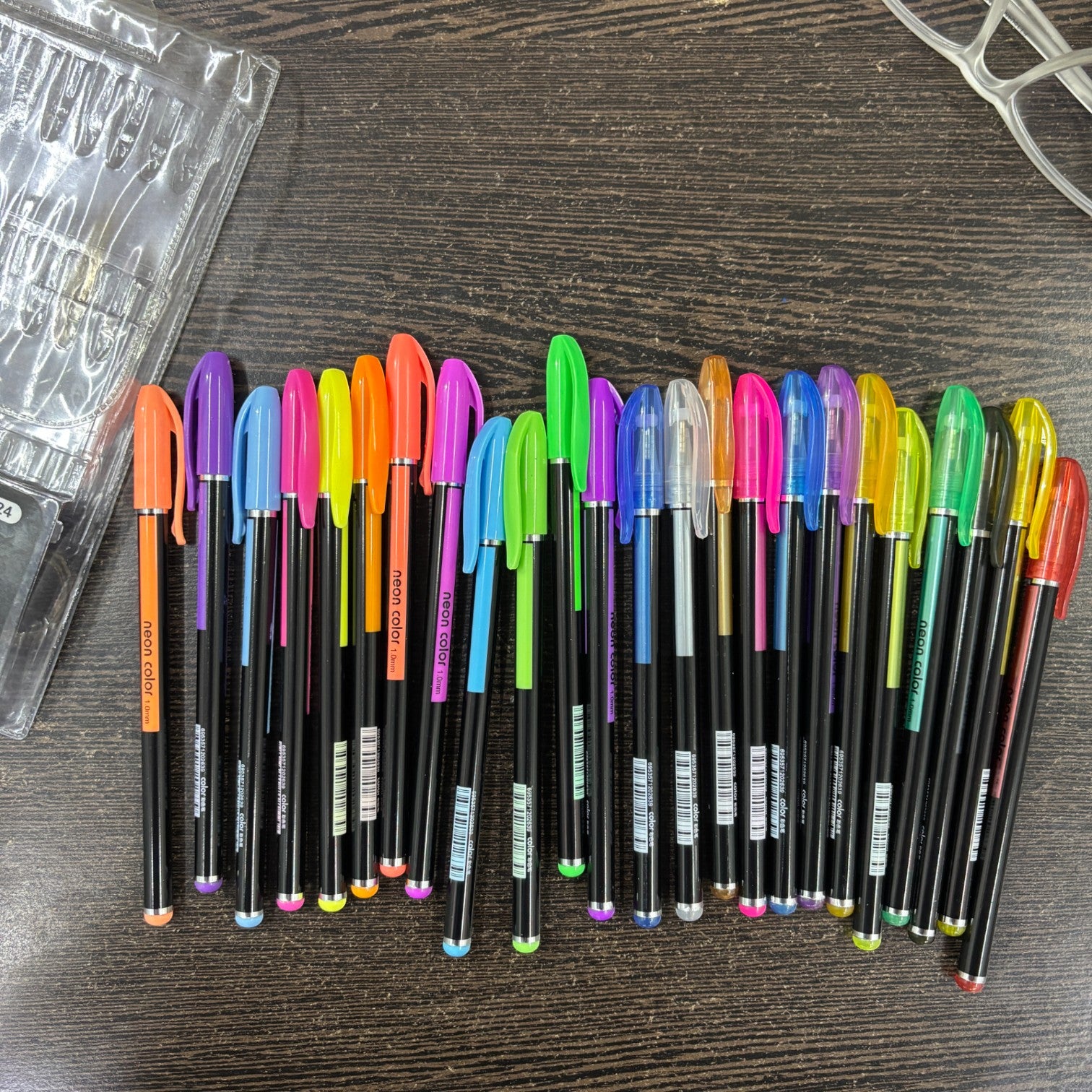 Neon Gel Pen Set | 24 Fluorescent Highlighter Gel Pens in Each Pack | Smooth Writing & Drawing Pens for Kids, Students, Artists, Art & Craft Stationery