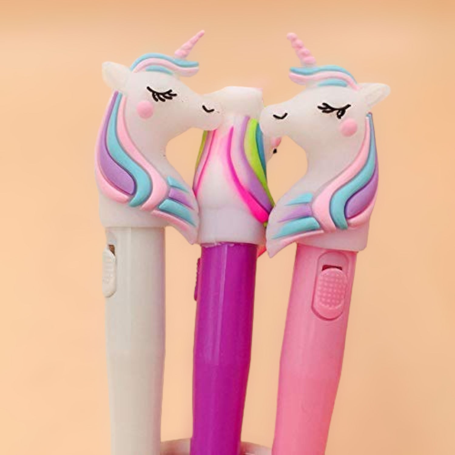 Glitter Gel Pen | Fancy Pen - Unicorn & Peppa Pig Design - for Kids, Girls, Boys, Students, School, Birthday Gift & Return Gifts - Apkamart