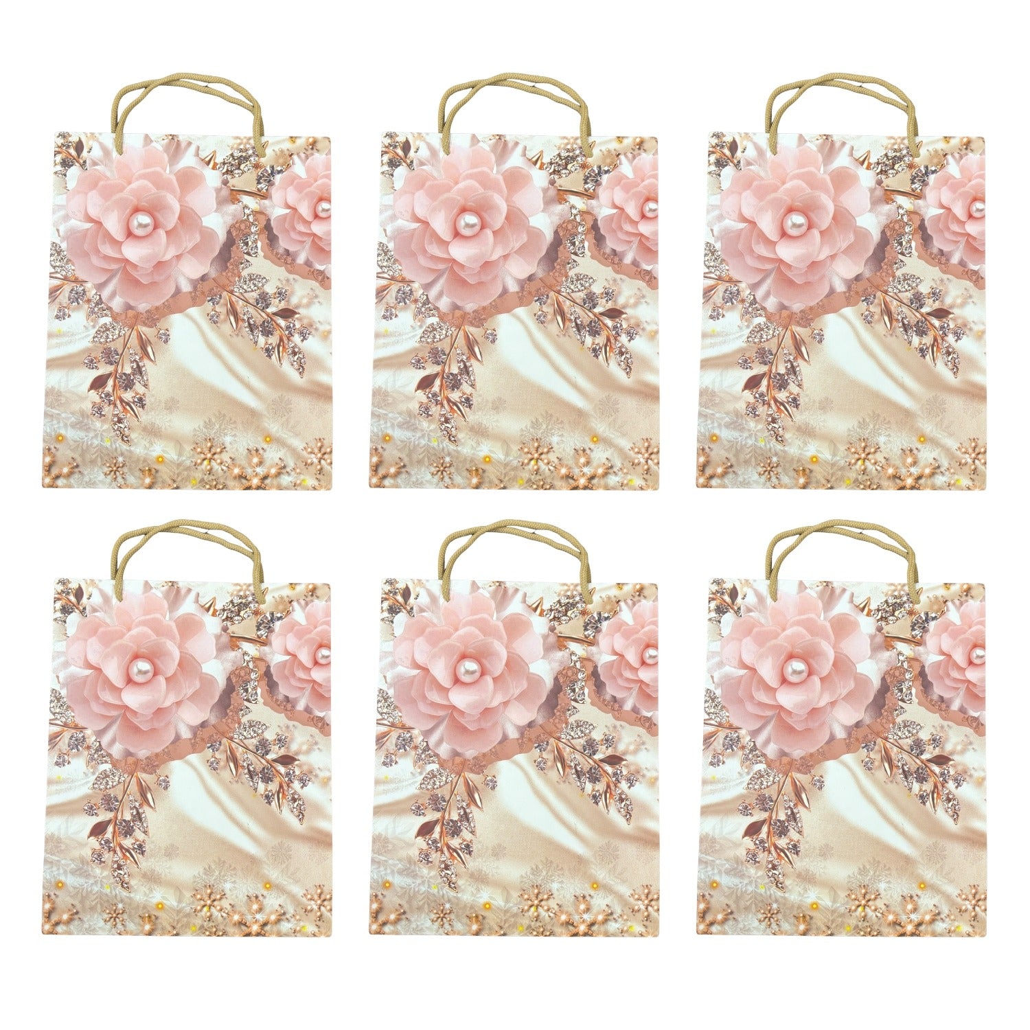 Paper Gift Bags for Gifting | Eco-Friendly Kraft Bags for Return Gifts, Parties, Festivals & Gift Packaging - Apkamart #Style_Pack Of 6