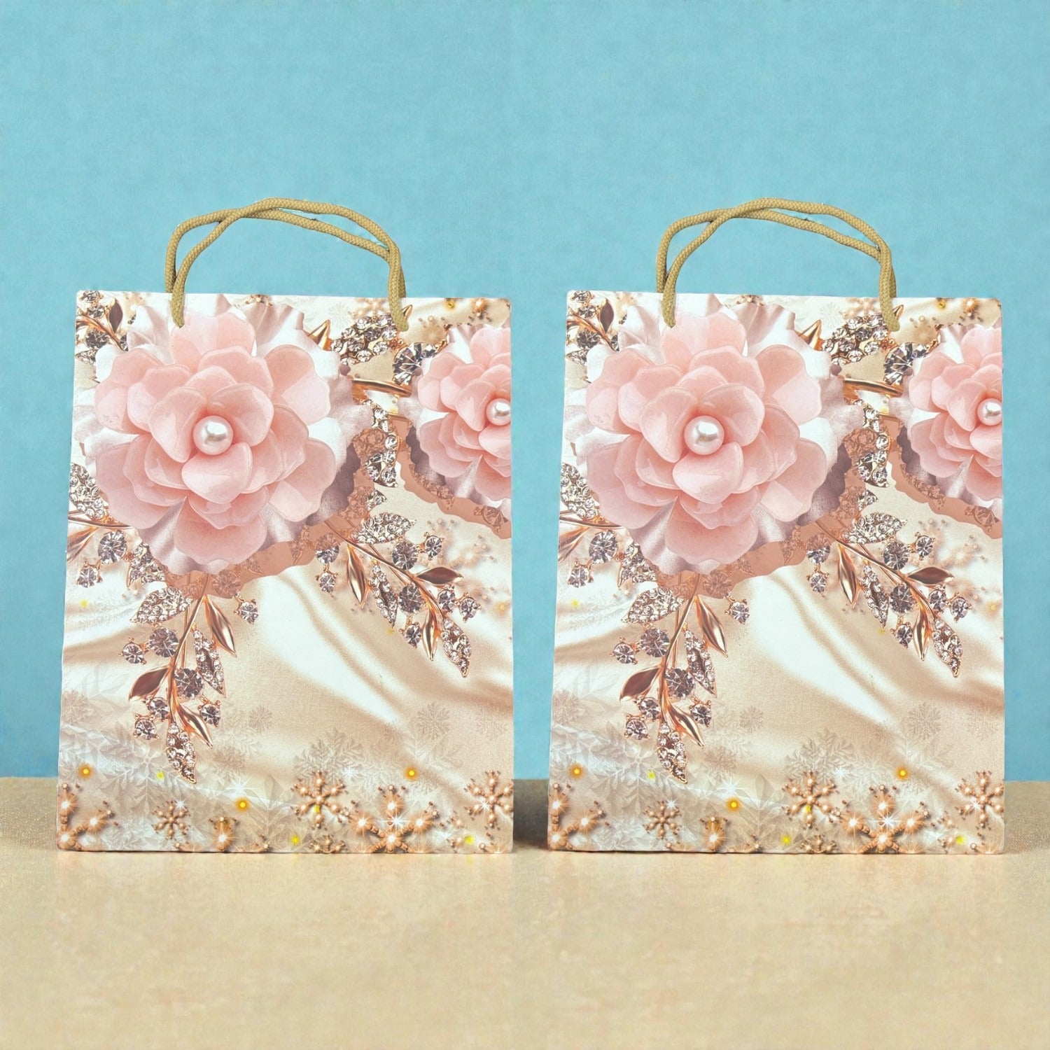 Paper Gift Bags for Gifting | Eco-Friendly Kraft Bags for Return Gifts, Parties, Festivals & Gift Packaging - Apkamart #Style_Pack Of 2