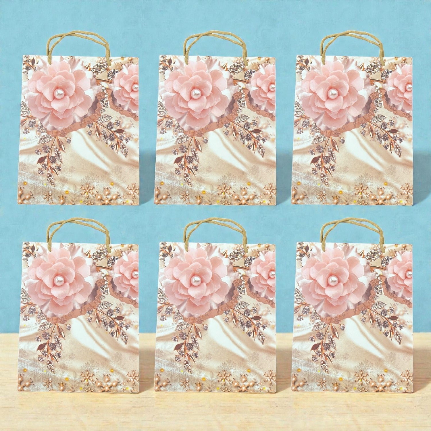 Paper Gift Bags for Gifting | Eco-Friendly Kraft Bags for Return Gifts, Parties, Festivals & Gift Packaging - Apkamart #Style_Pack Of 6