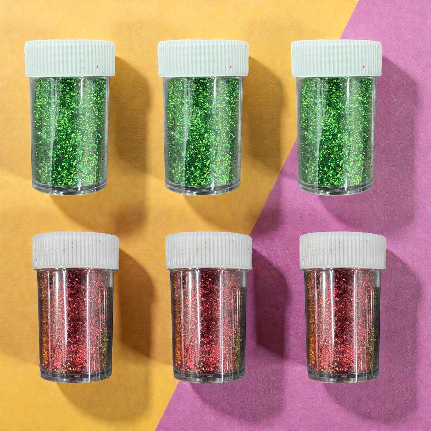 Dry Glitter for Craft Work Glitter Powder Multicolor Sparkle Dust for Art and Craft DIY Decoration Projects - Apkamart #Style_Pack Of 6