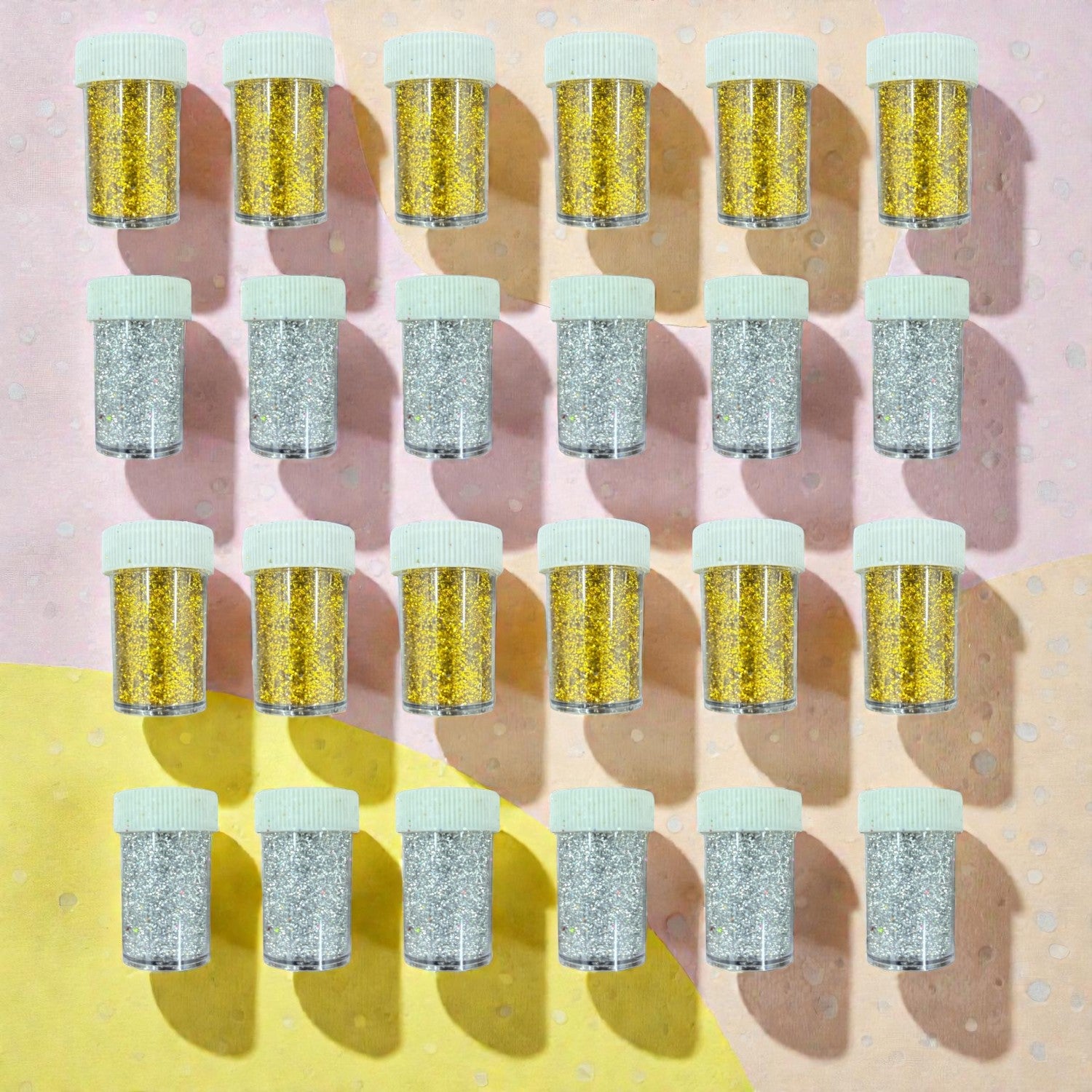 Dry Glitter for Craft Work Glitter Powder Sparkle Dust for Art and Craft DIY Decoration Projects - Apkamart #Style_Pack Of 24