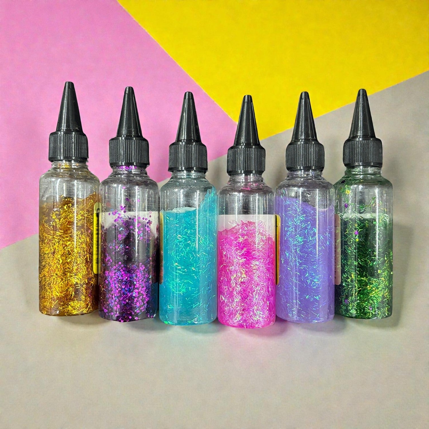 Sparkle Glitter Glue | Multicolor Sticky Glitter Glue Tubes - For Art and Craft for Kids - Apkamart #Style_Pack Of 6