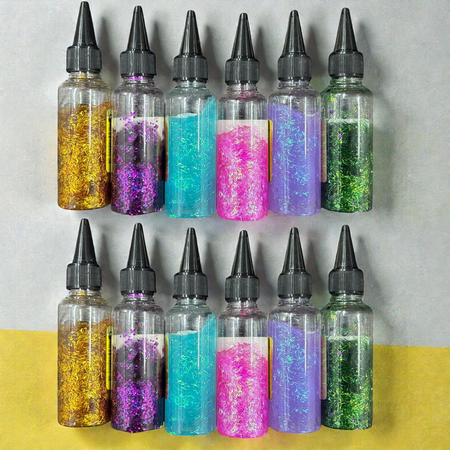 Sparkle Glitter Glue | Multicolor Sticky Glitter Glue Tubes - For Art and Craft for Kids - Apkamart #Style_Pack Of 12