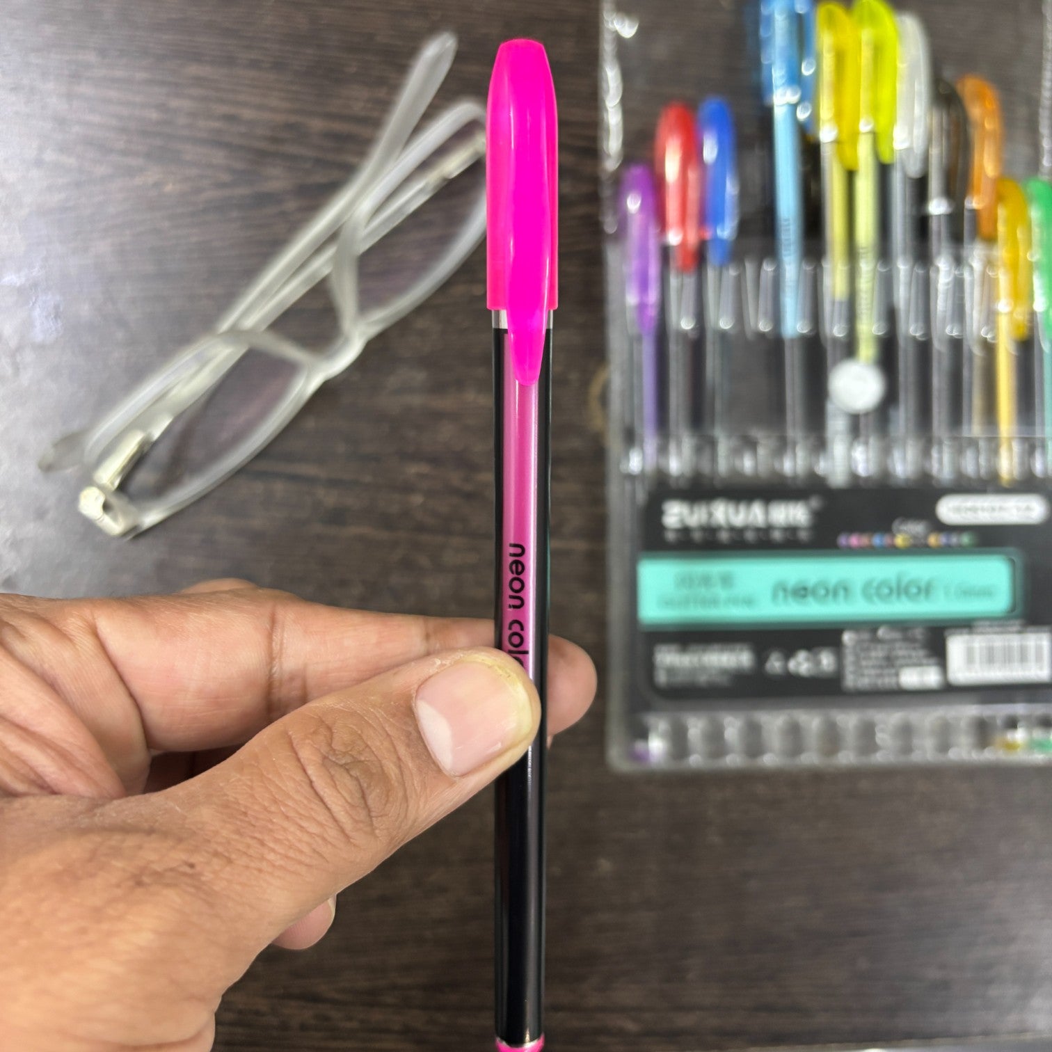 Glitter Pen Set of 12 | Neon Color Gel Pens for Kids, School, Art & Craft | Smooth Writing Glitter Gel Pens for Drawing, Office, Birthday & Return Gifts - Pack Of 1 - Apkamart