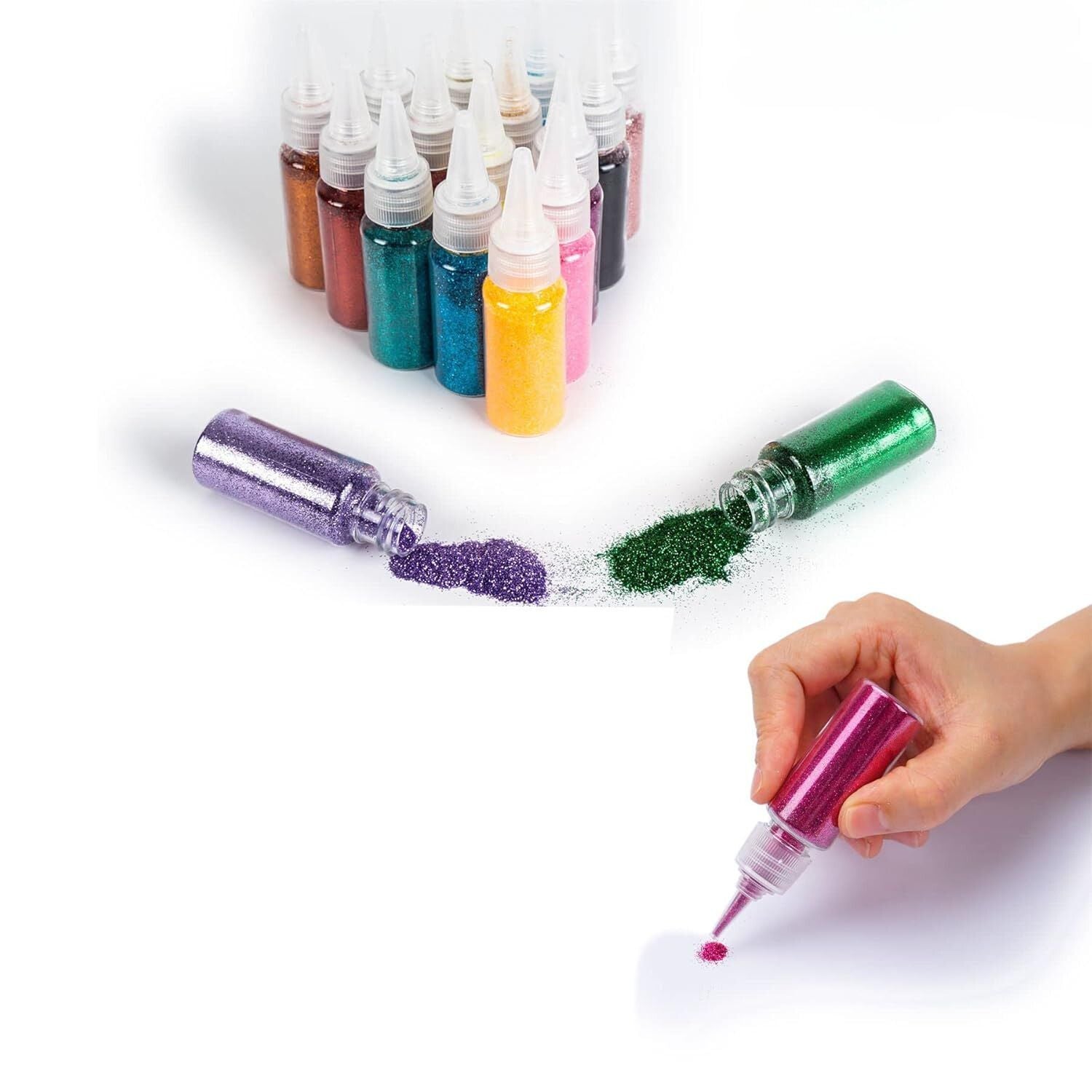 Sparkle Glitter Glue | Multicolor Sticky Glitter Glue Tube - For Art and Craft for Kids (Pack of 12) - Apkamart