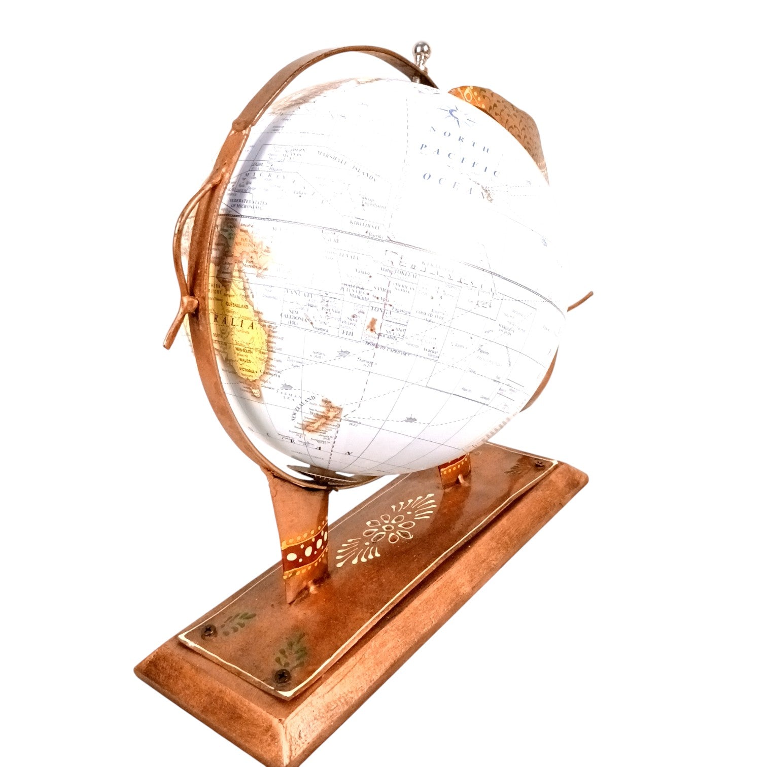 Handcrafted Elephant Globe Showpiece | Decorative Globe with Elephant Base | Unique Home & Office Decor, School Decor & Gift - 11 Inch - Apkamart