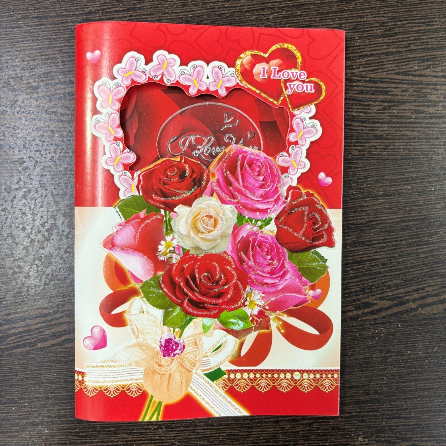 Romantic Valentine Card | Printed Love Greeting Card with Message Space Inside - Apkamart
